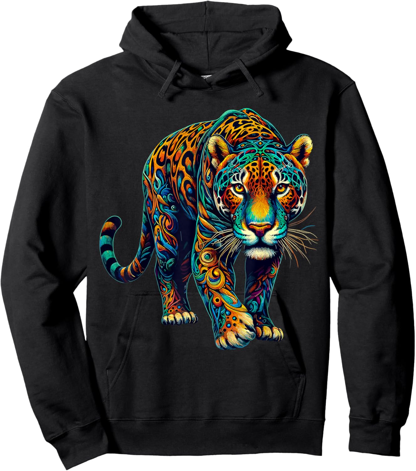 Colorful Jaguars Animal Zoo Hoodie - Hoodie | Black