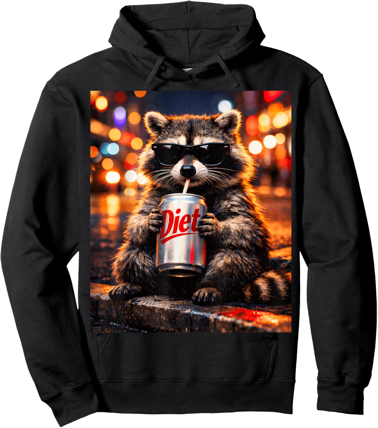 Raccoons Diet Soda Funny Animal Meme Genz Dank Raccoon Meme Hoodie - Hoodie | Black