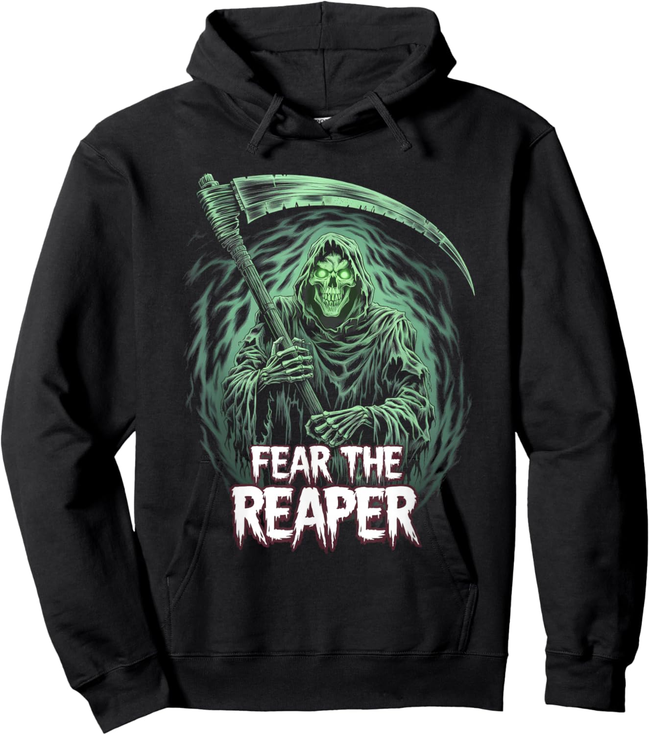 Grim Reaper Fear the Reaper Swirling Fog Art Horror Fans Hoodie - Hoodie | Black