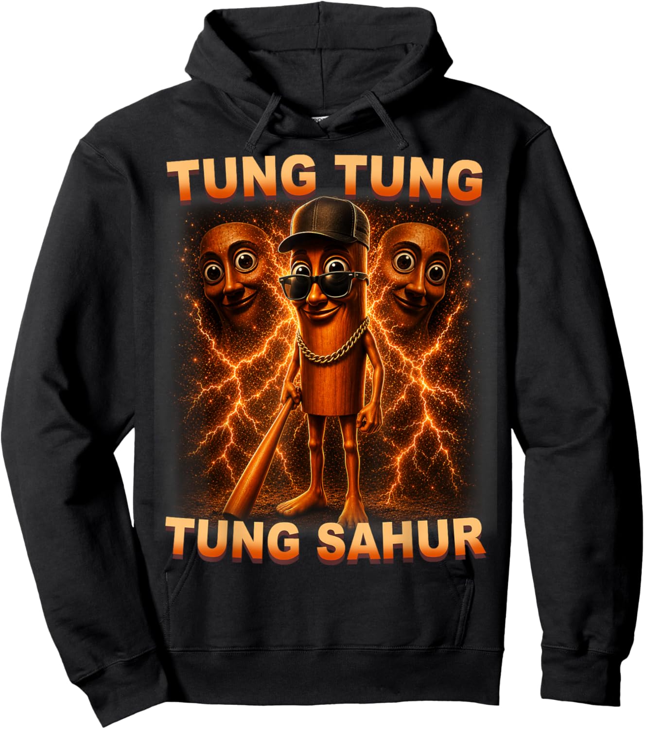 Tung Tung Tung Sahur is Calling Funny Italian Brainrot Hoodie - Hoodie | Black