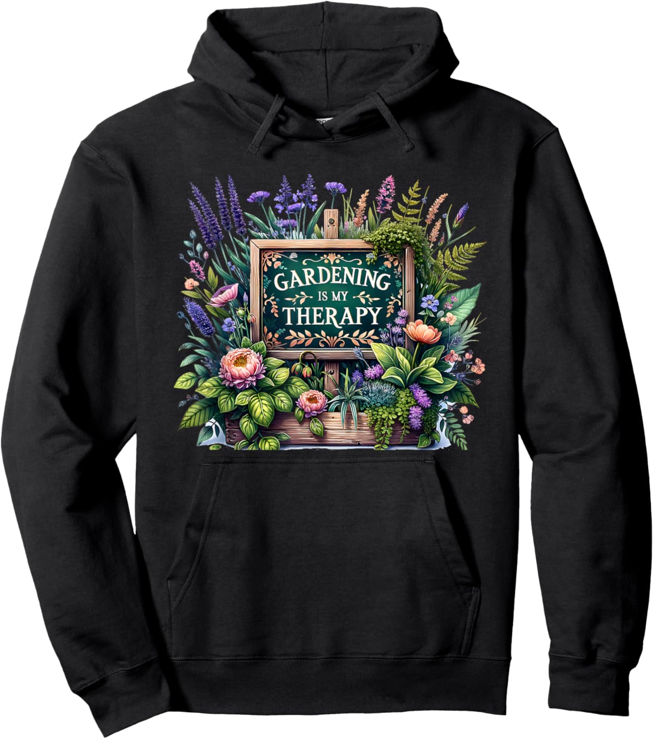 Gardening Is My Therapy Hoodie - Hoodie | Black