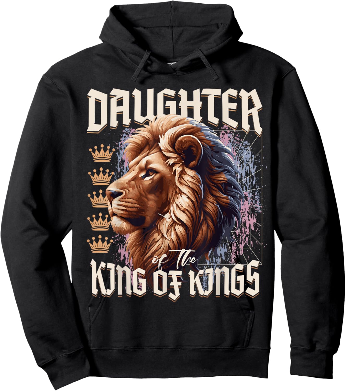 Daughter of King Lion Y2K Trendy Jesus Apparel Christian Hoodie - Hoodie | Black