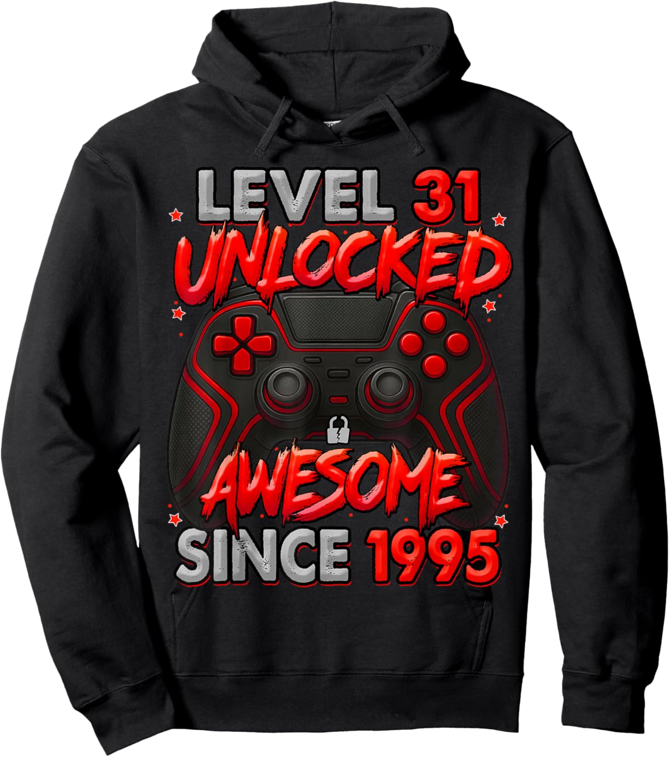 Level 31 Unlocked Awesome Since 1995 31st Birthday Gaming Hoodie - Hoodie | Black