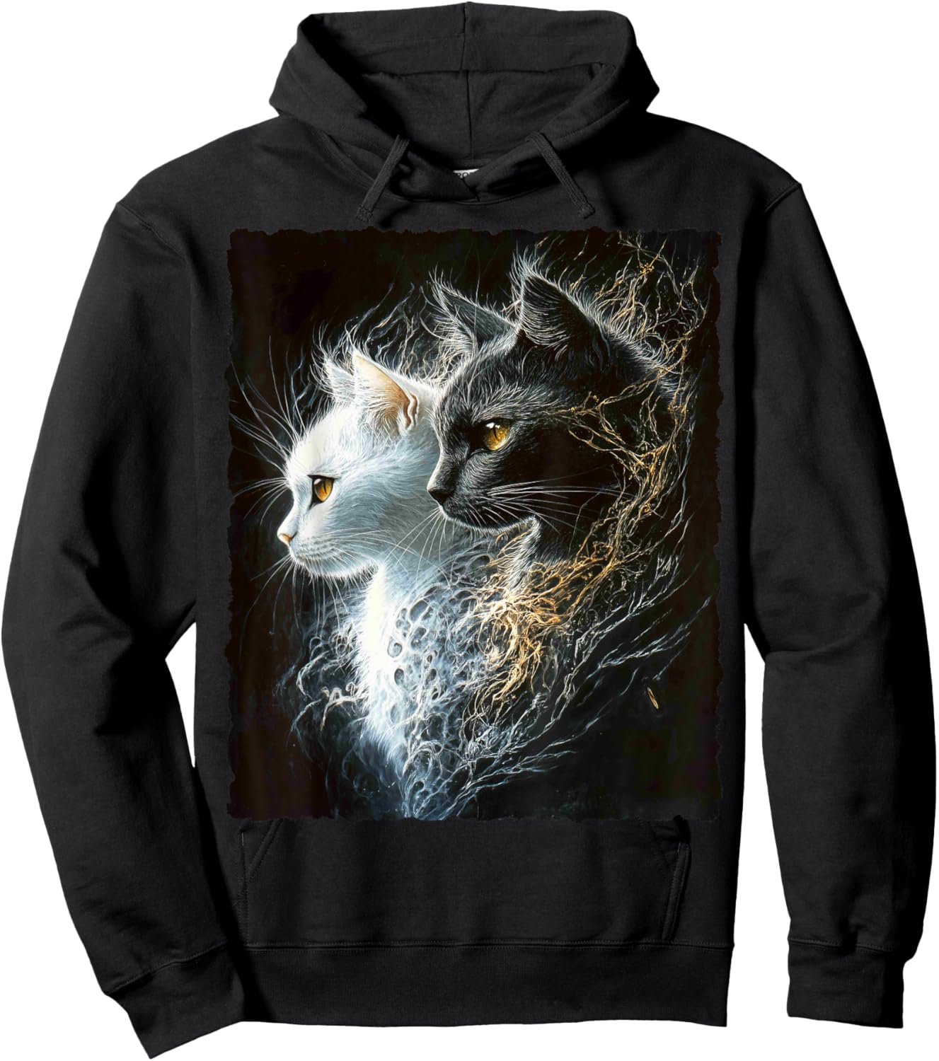 Cute Magical Cat Kitten Fantasy Art Design Hoodie - Hoodie | Black