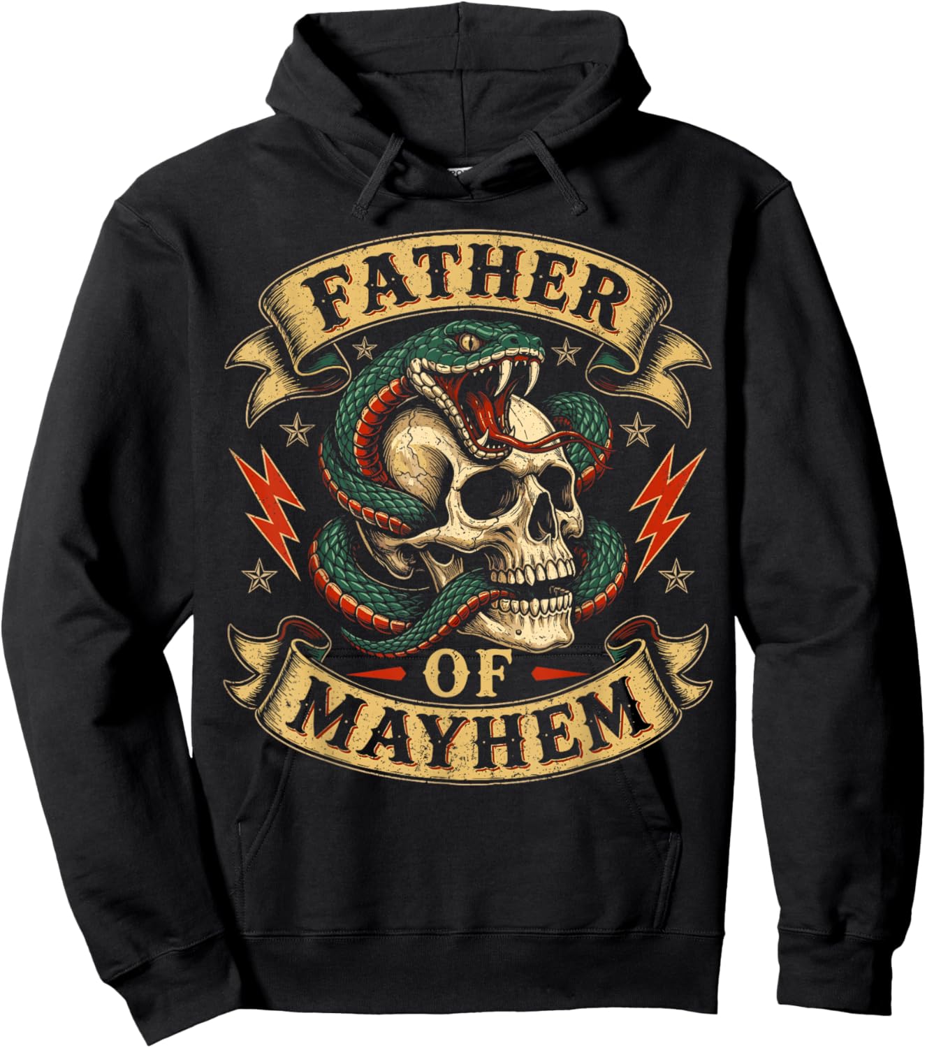 Father of Mayhem Men Dad Funny Father's Day Matching Family Hoodie - Hoodie | Black
