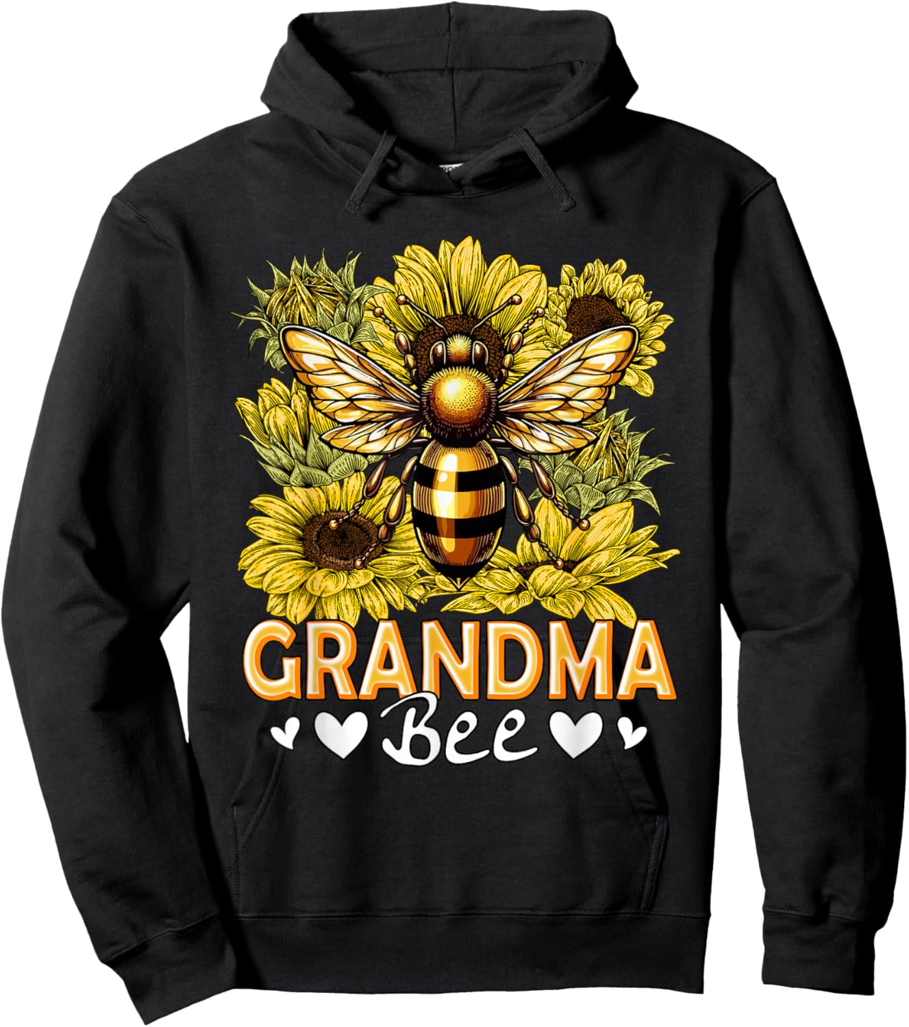 Bee Lover Grandma Costume Beekeeper Mother's Day Sunflowers Hoodie - Hoodie | Black