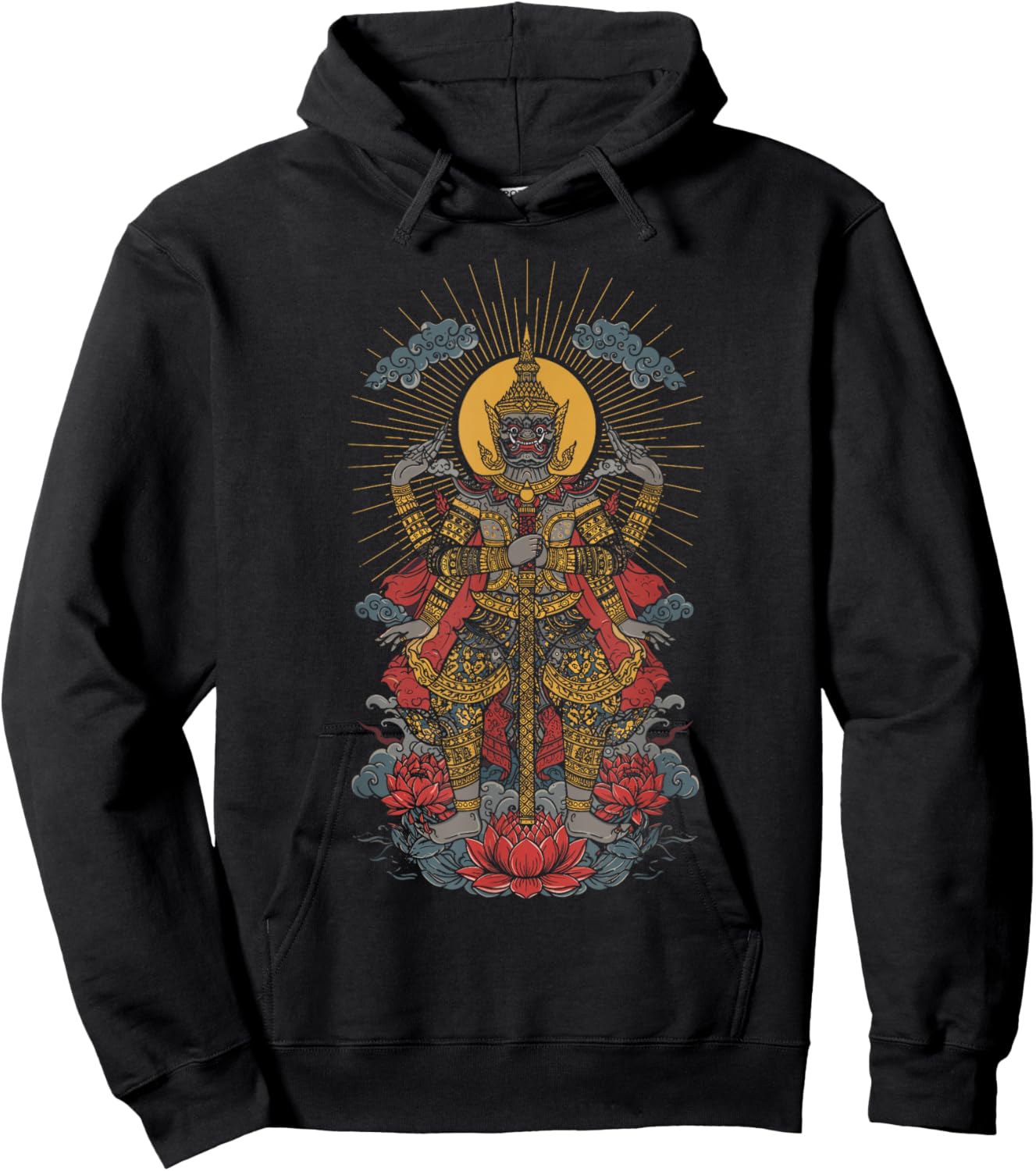 Traditional Khmer Hanuman Cambodian Mythology Design Hoodie - Hoodie | Black