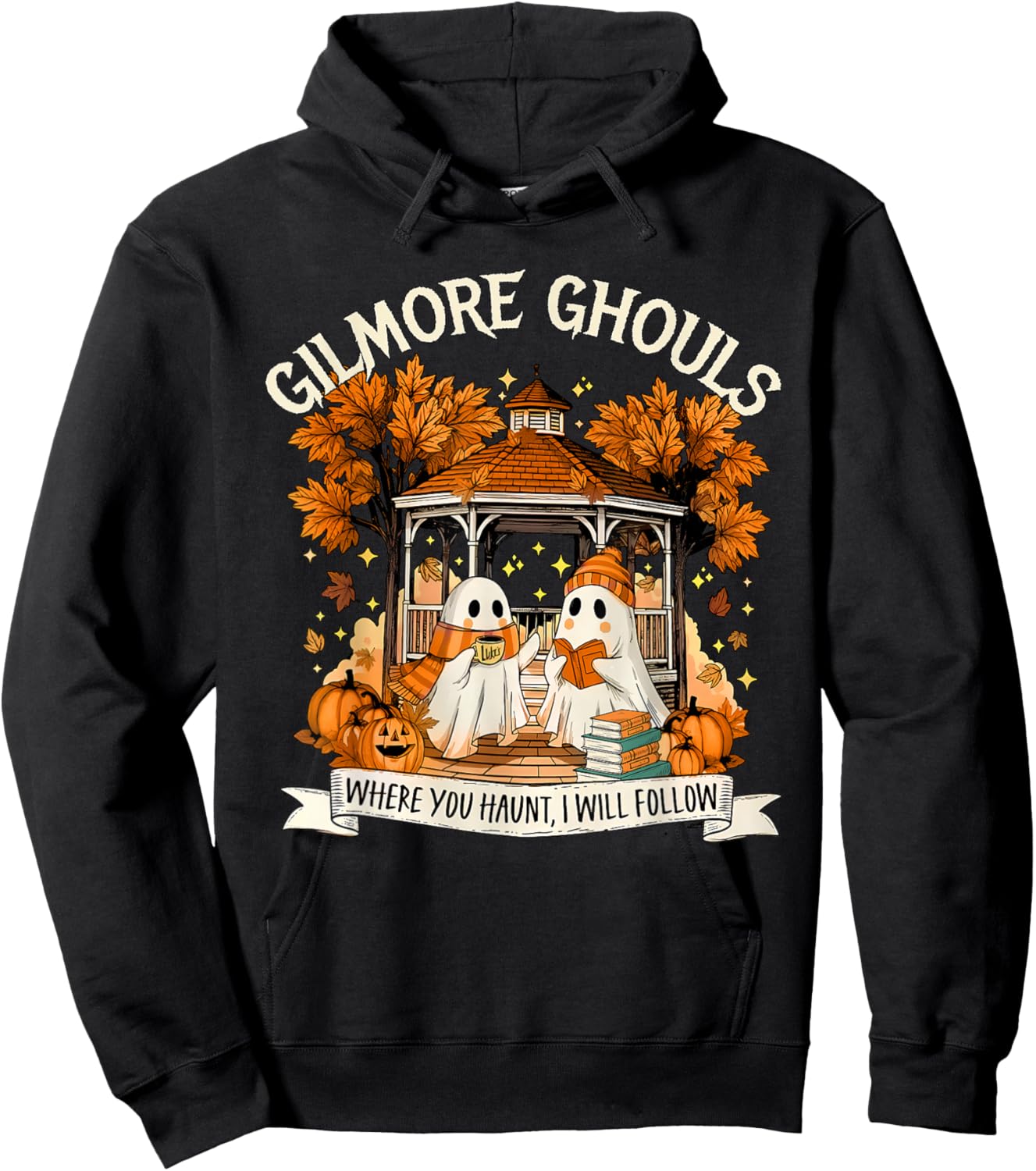 Gilmore Ghouls Halloween Spooky Fall Ghosts Coffee Lover Hoodie - Hoodie | Black