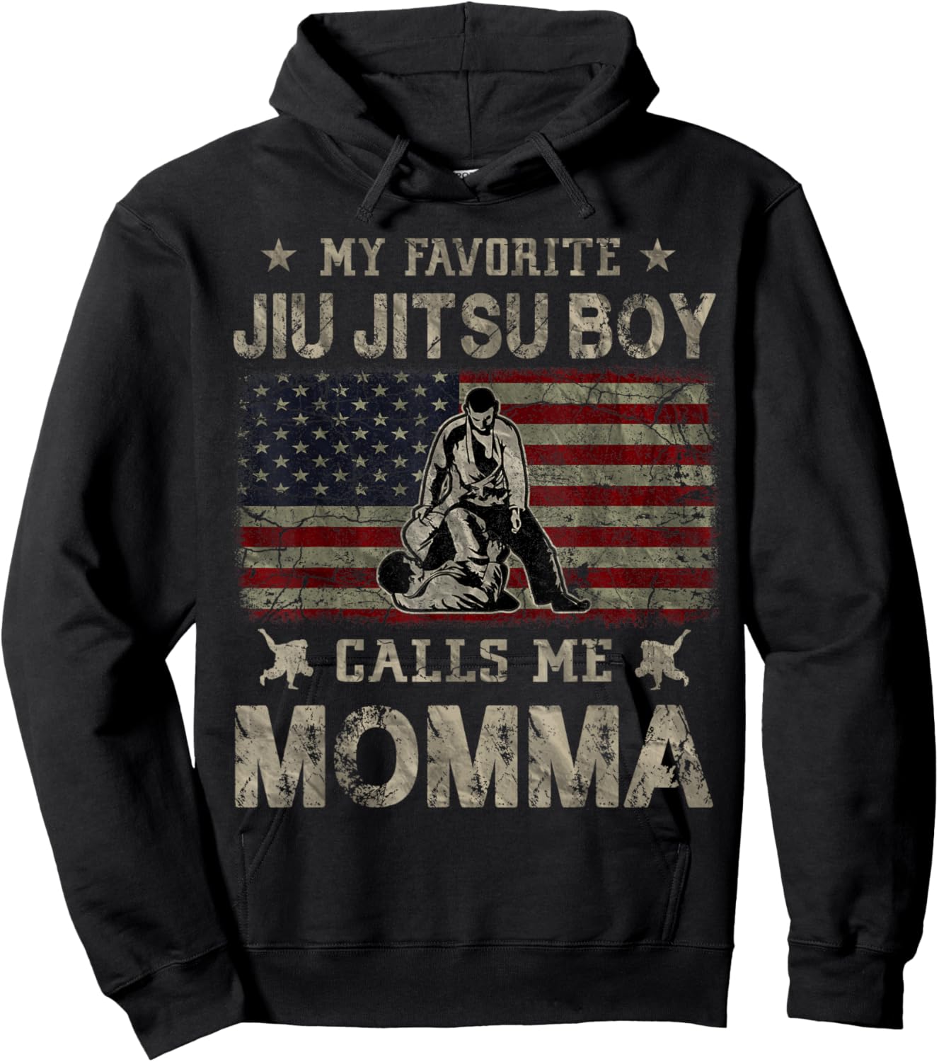 My Favorite Jiu Jitsu Boy Calls Me Momma Mother's Day Hoodie - Hoodie | Black