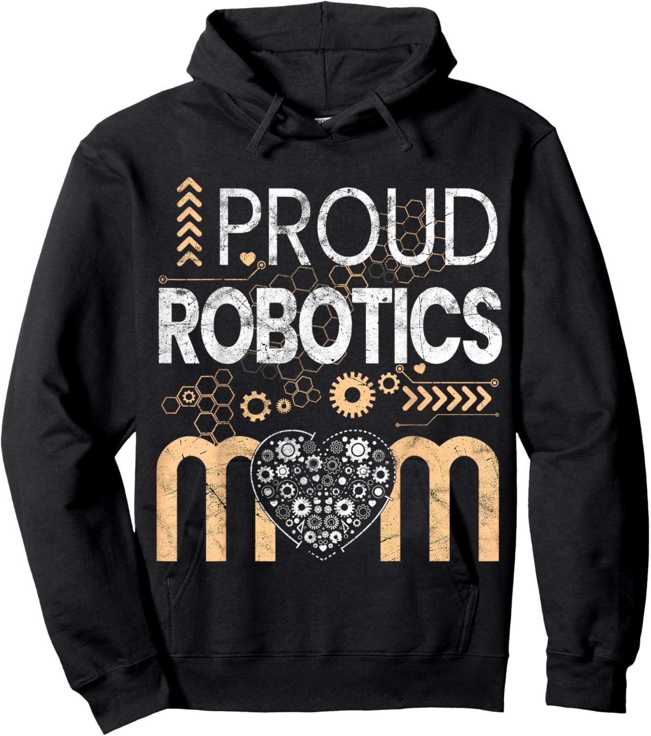 Proud Robotics Mom vintage Lover Engineer mama stepmom mummy Hoodie - Hoodie | Black
