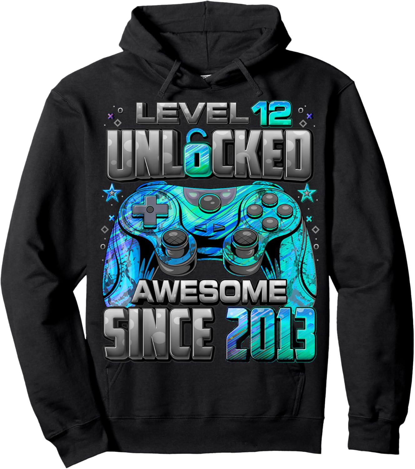 Level 12 Unlocked Awesome Since 2013 12th Birthday Gaming Hoodie - Hoodie | Black