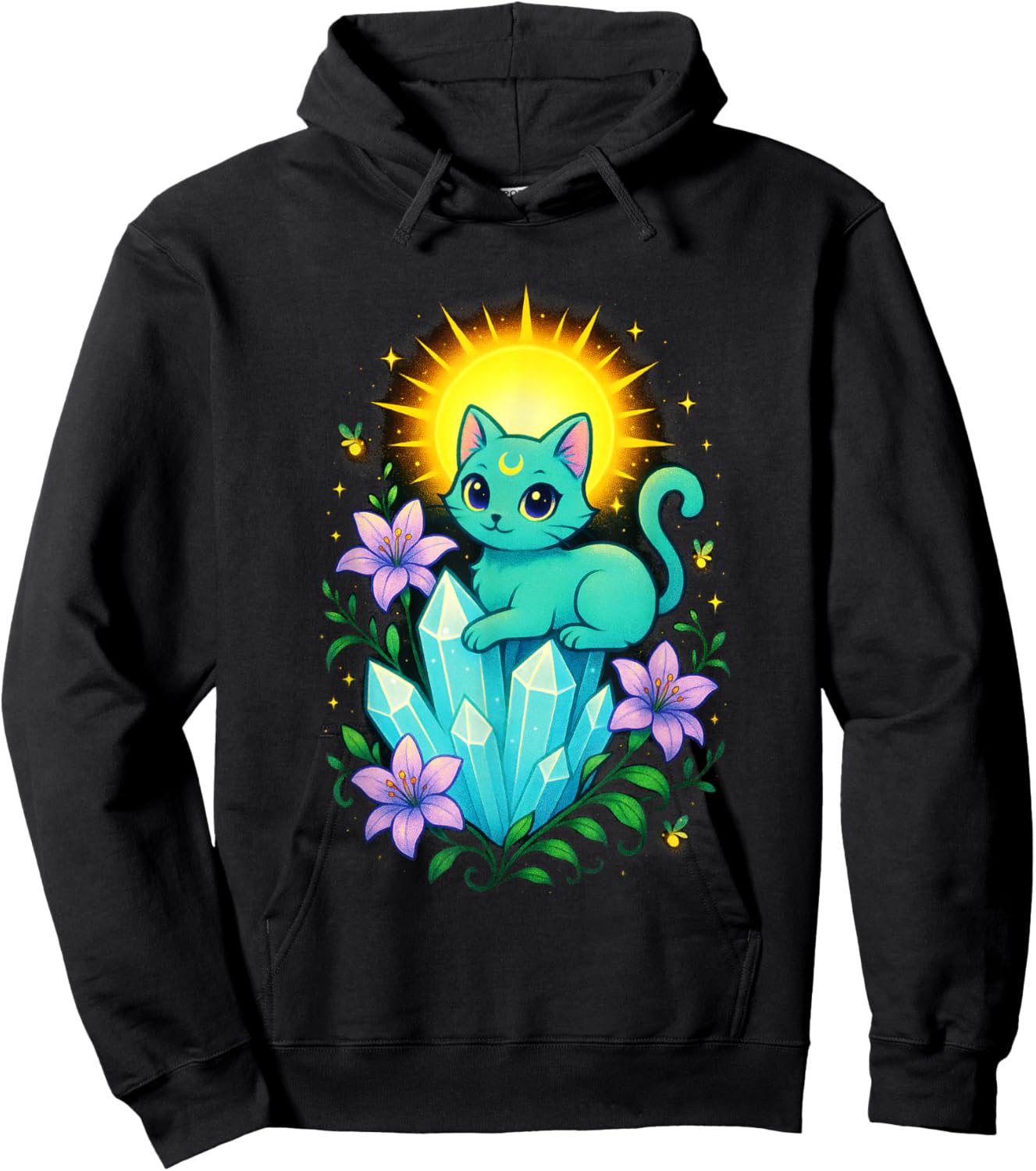 Cute Cat - Pastel Gothic Aesthetic Hoodie - Hoodie | Black