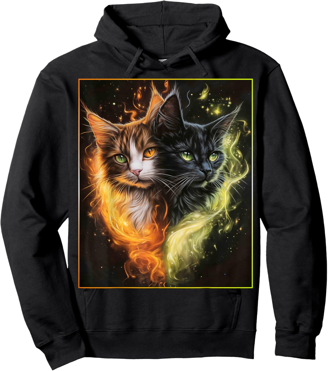 Cute Magical Cat Kitten Fantasy Art Design Hoodie - Hoodie | Black