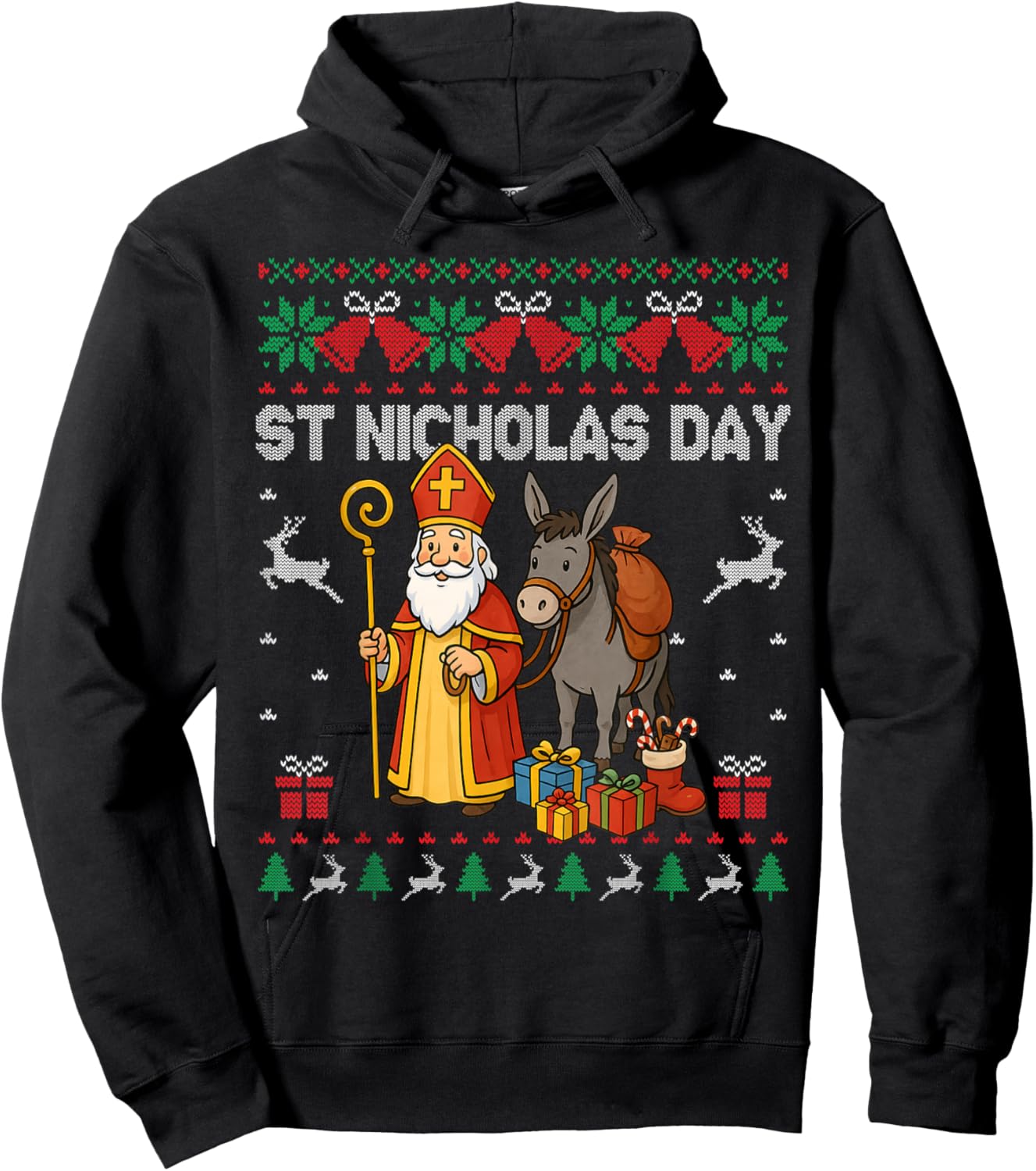 Ugly Santa Claus Origin St Nicolas 2025 Hoodie - Hoodie | Black