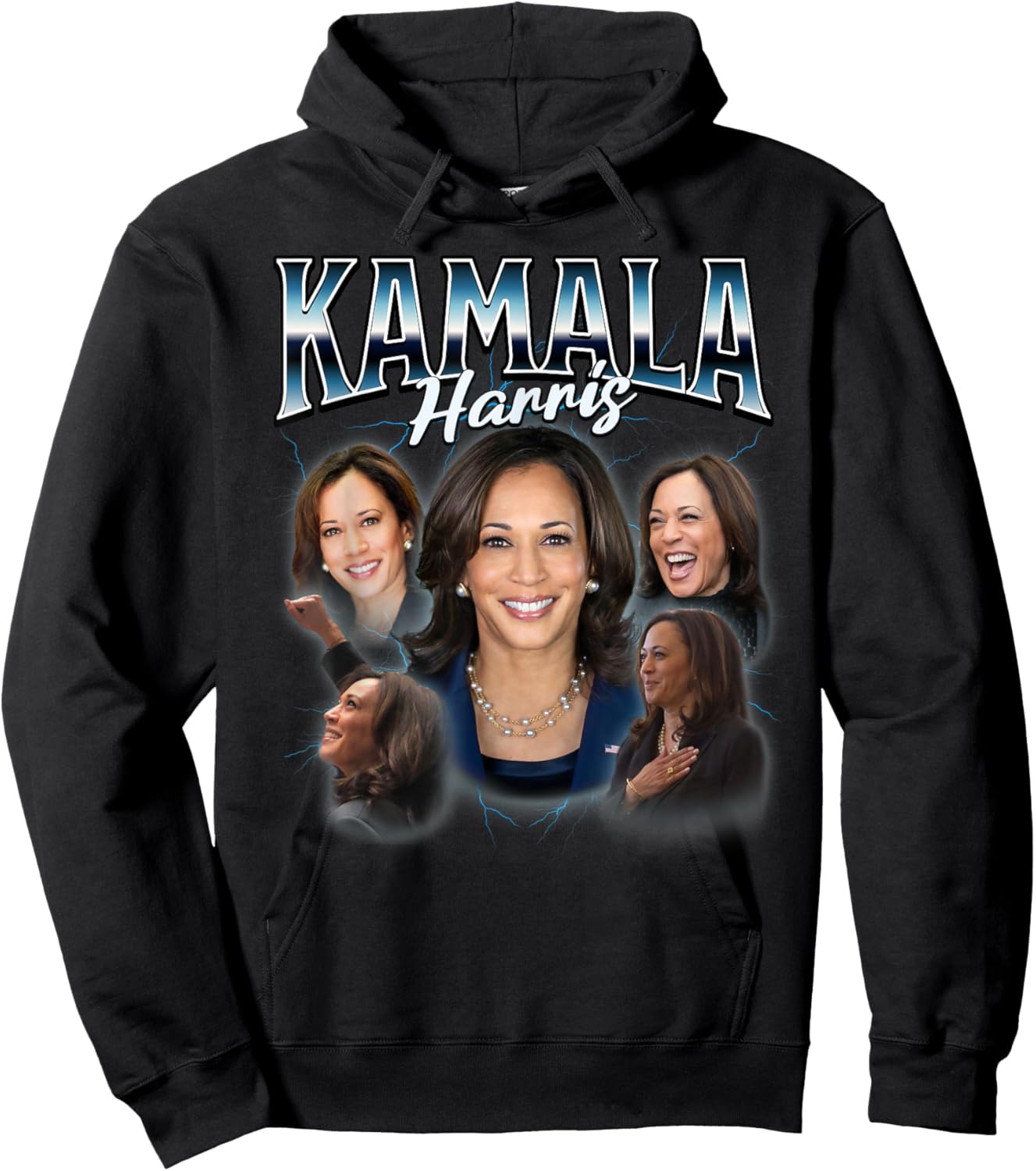 Kamala Harris Bootleg-Style Rap Hoodie - Hoodie | Black