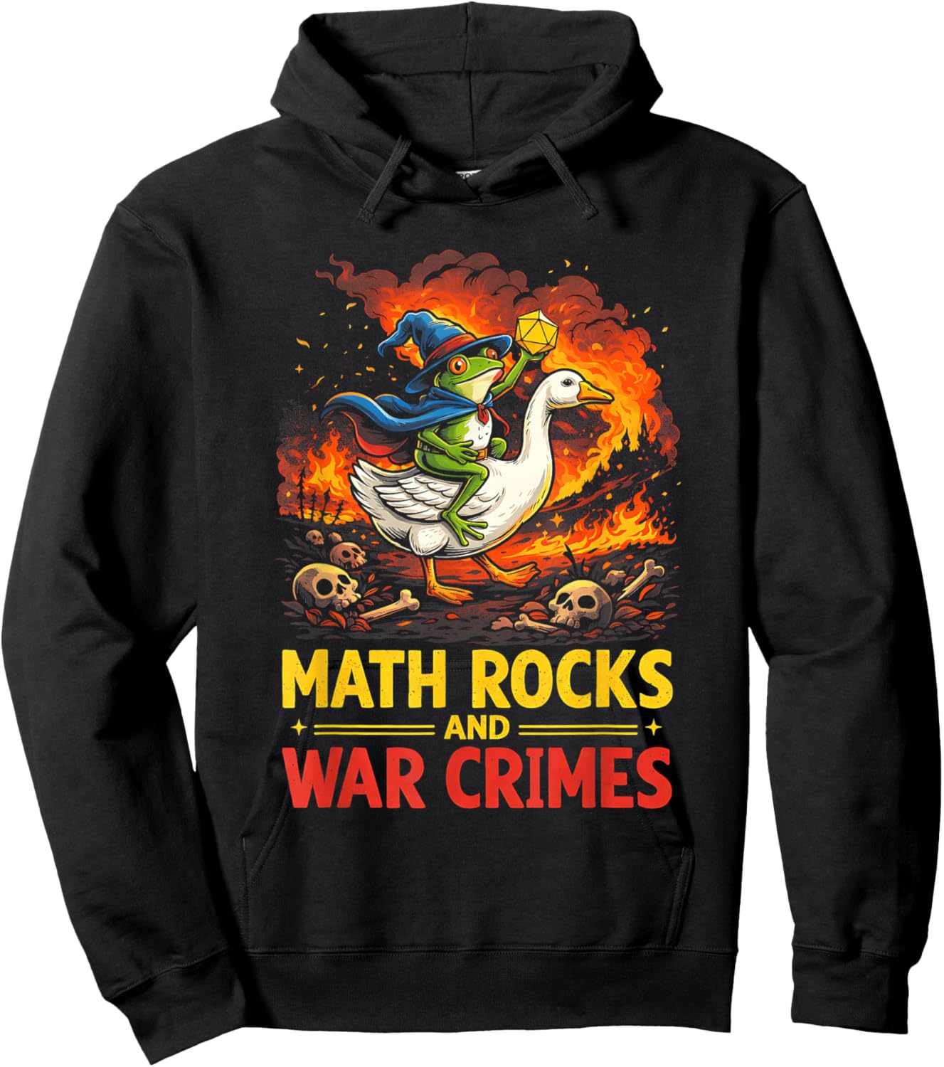 Math Rocks Funny Dice Gamer Shirt Wizard Frog Goose Hoodie - Hoodie | Black
