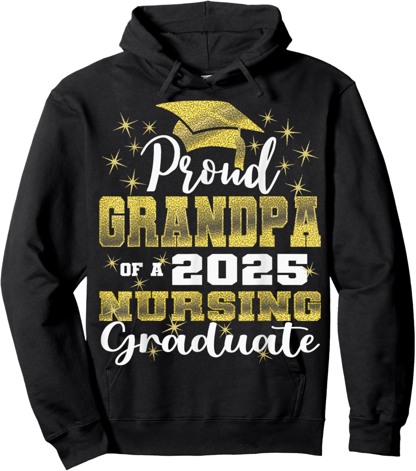 Proud Grandpa Class Of 2025 Nursing Graduate Nurse Hoodie - Hoodie | Black