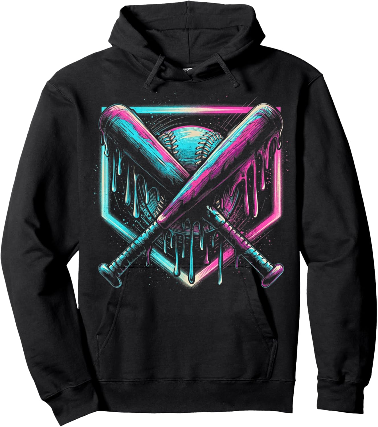 Baseball Drip for Boys Ice Cream Drip Baseball Sport Lover Hoodie - Hoodie | Black