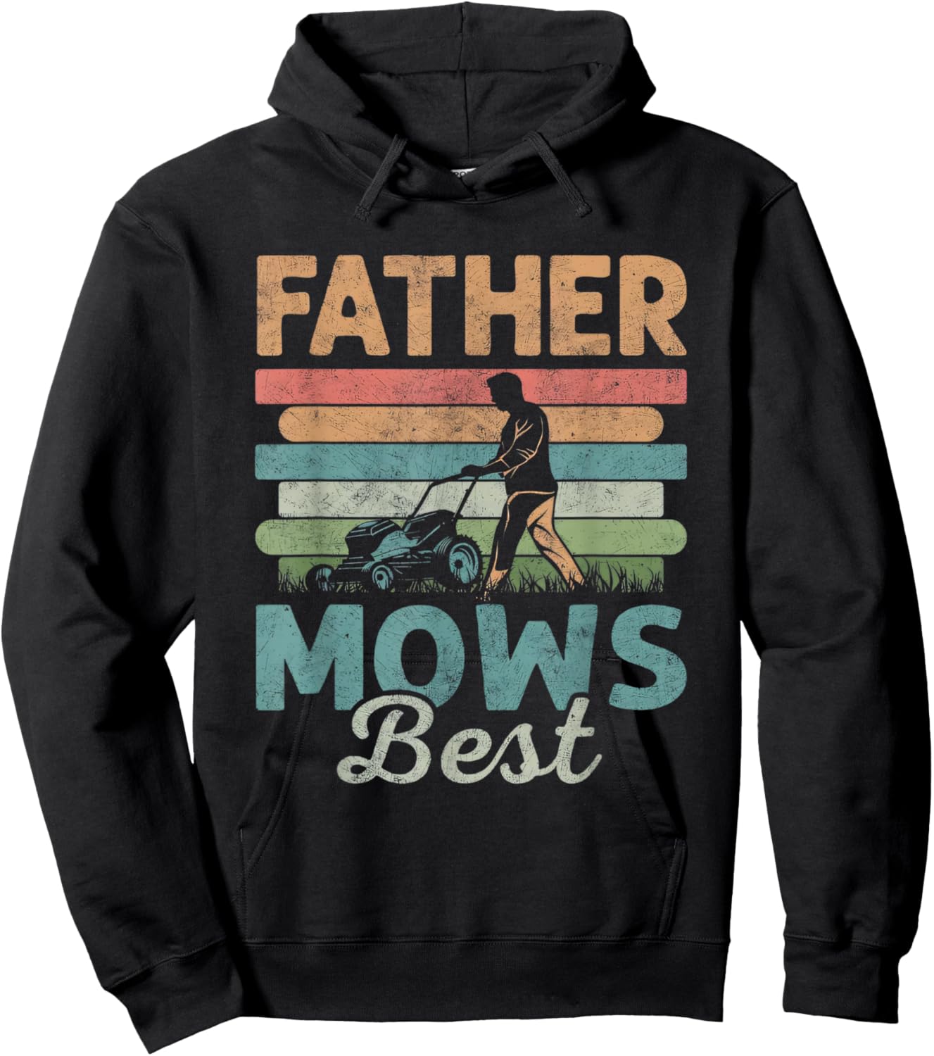 Father Mows Best Dad Fathers Day Hoodie - Hoodie | Black