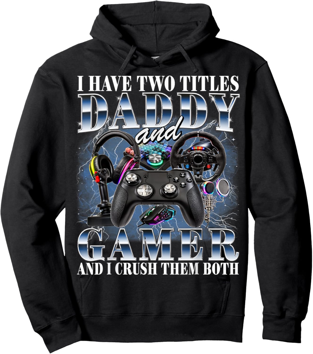 Gamer Dad Gaming Daddy 90s Style Video Game Lover Hoodie - Hoodie | Black