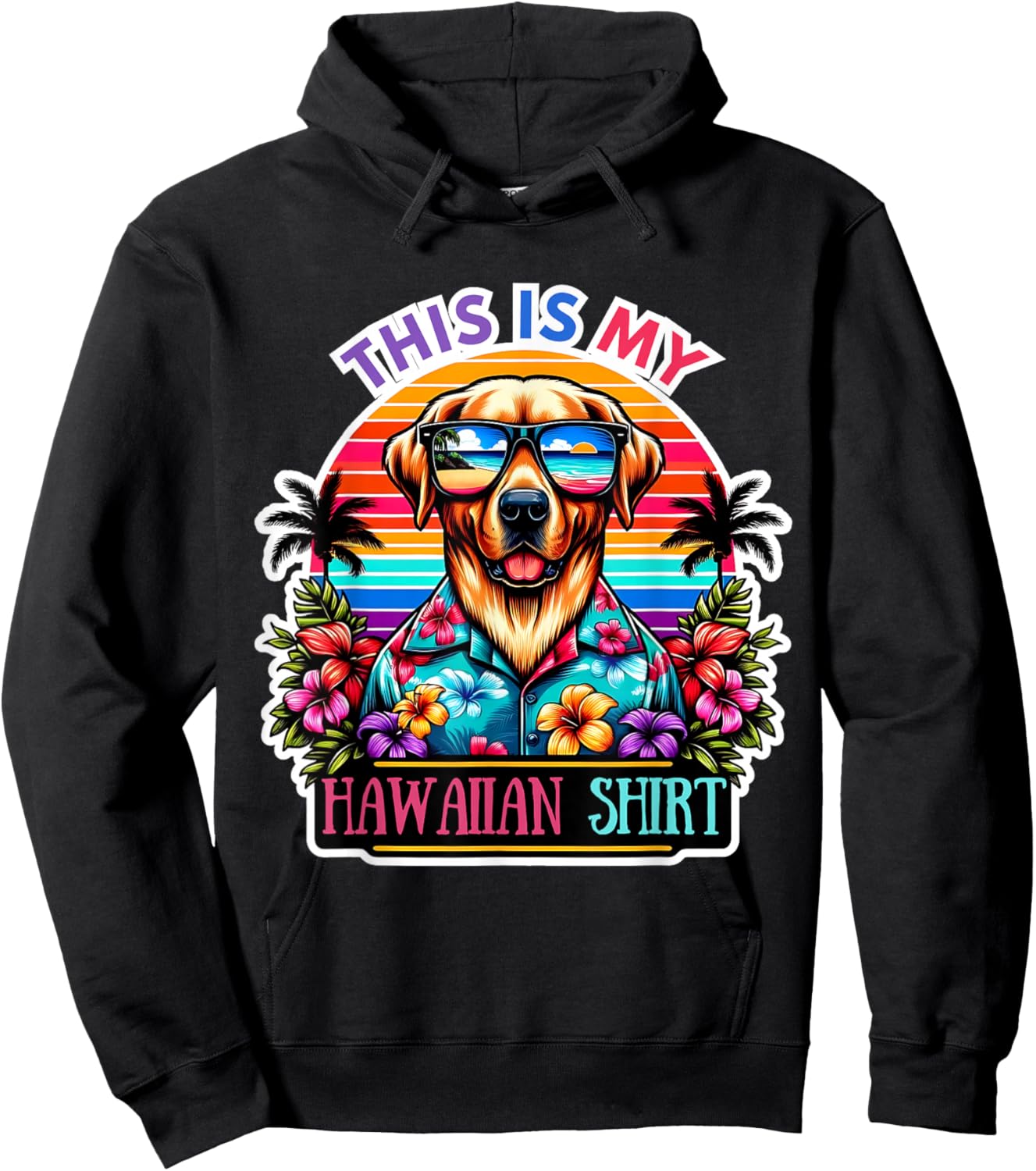 This Is My Hawaiian Shirt Funny Dog Oahu Hawaii Party Hoodie - Hoodie | Black