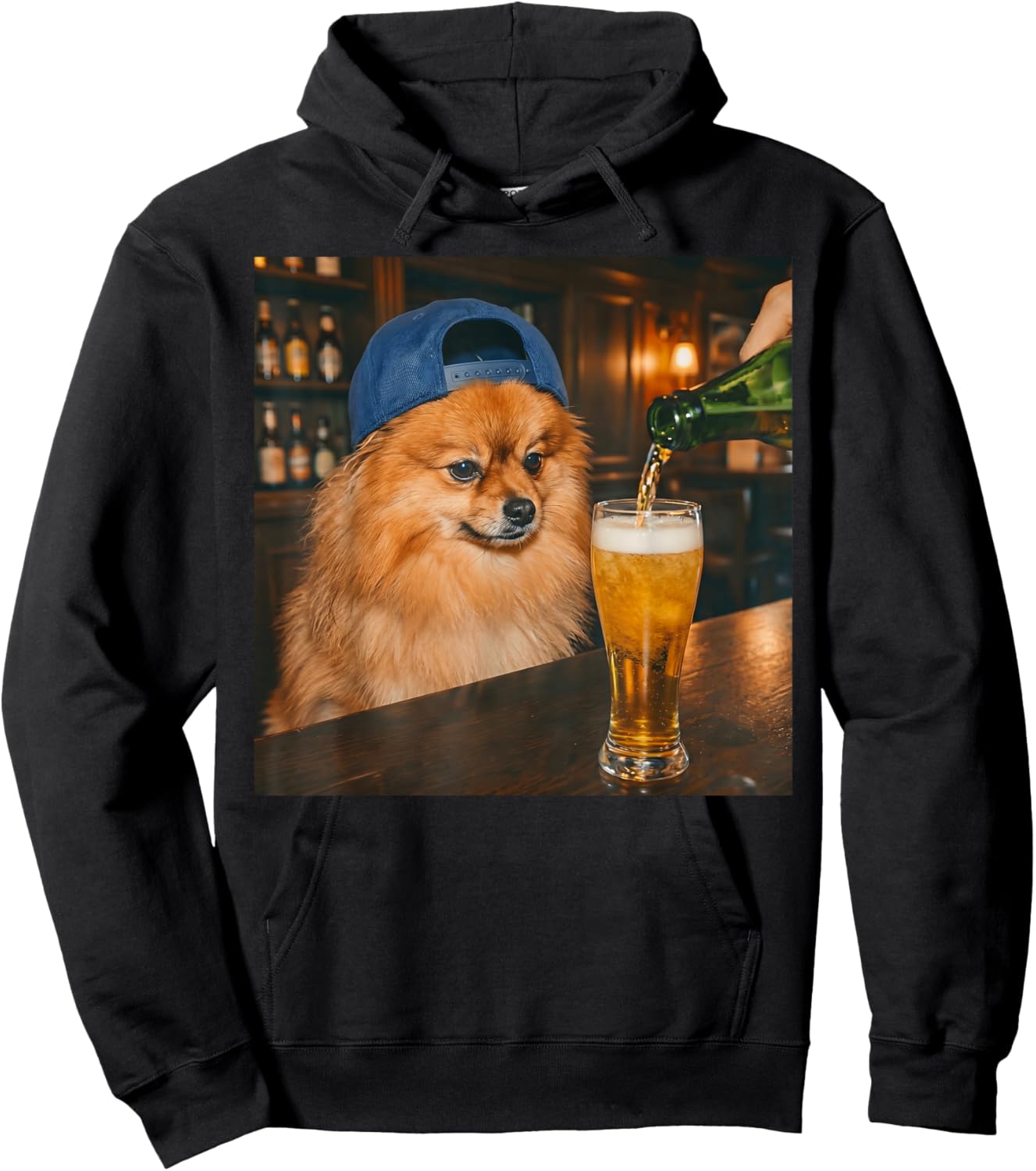 Funny Pomeranian Drinking Beer Meme Women Hoodie - Hoodie | Black