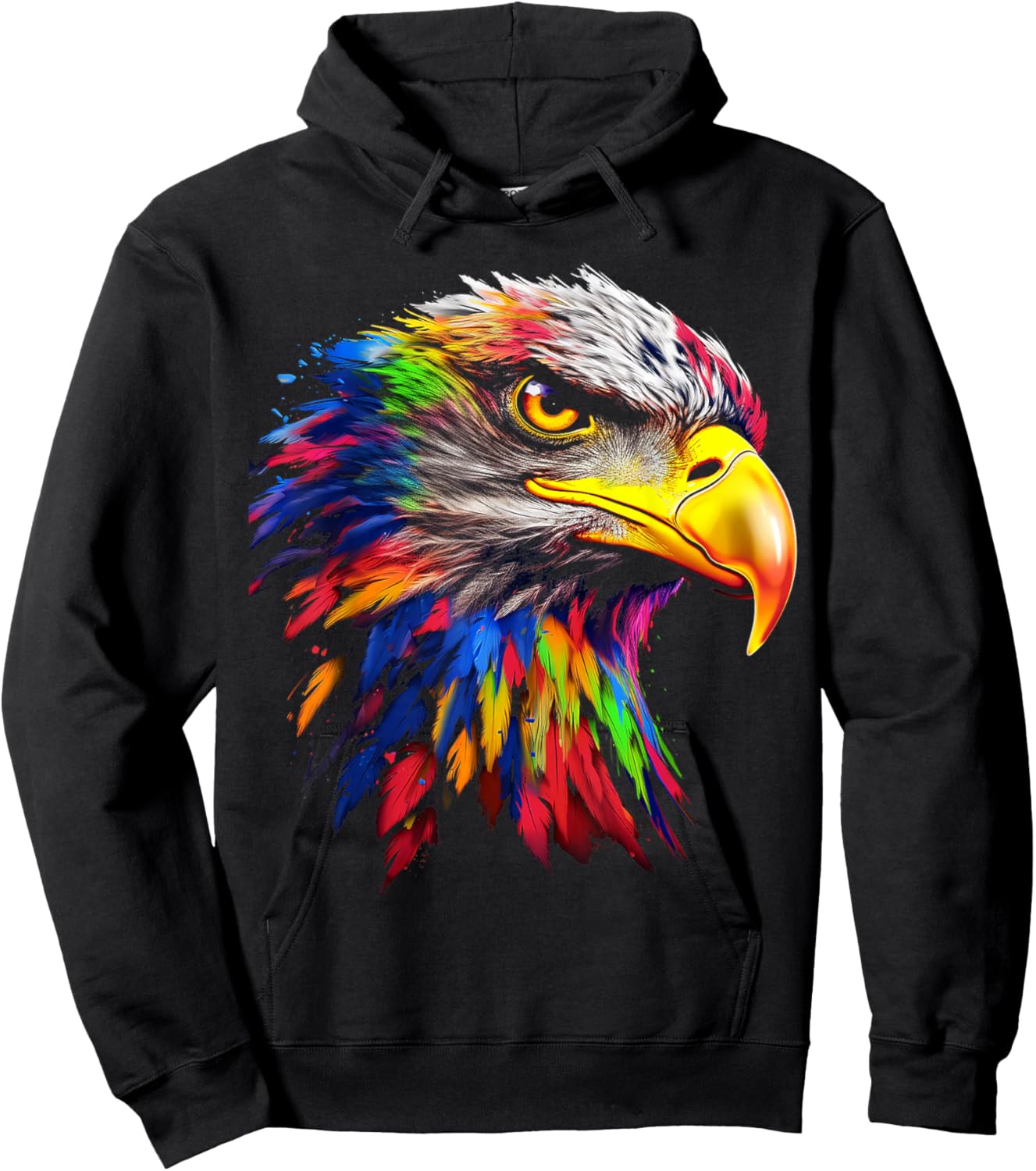 Adlergesicht Kunst Tier bunt Druck Grafik Vogel Adler Hoodie - Hoodie | Black