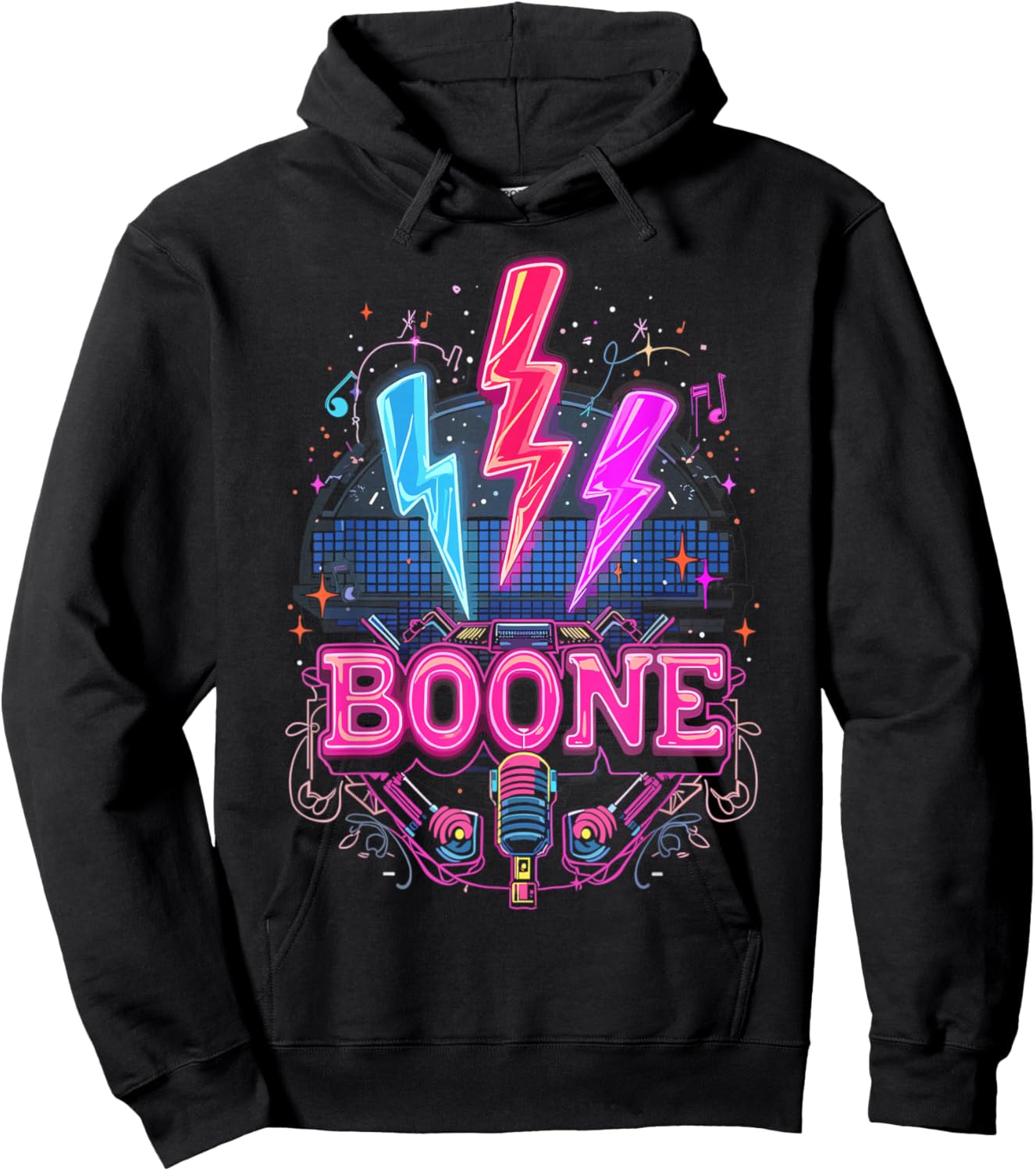 Boone Family Name I Love Boone Personalized Vintage Hoodie - Hoodie | Black