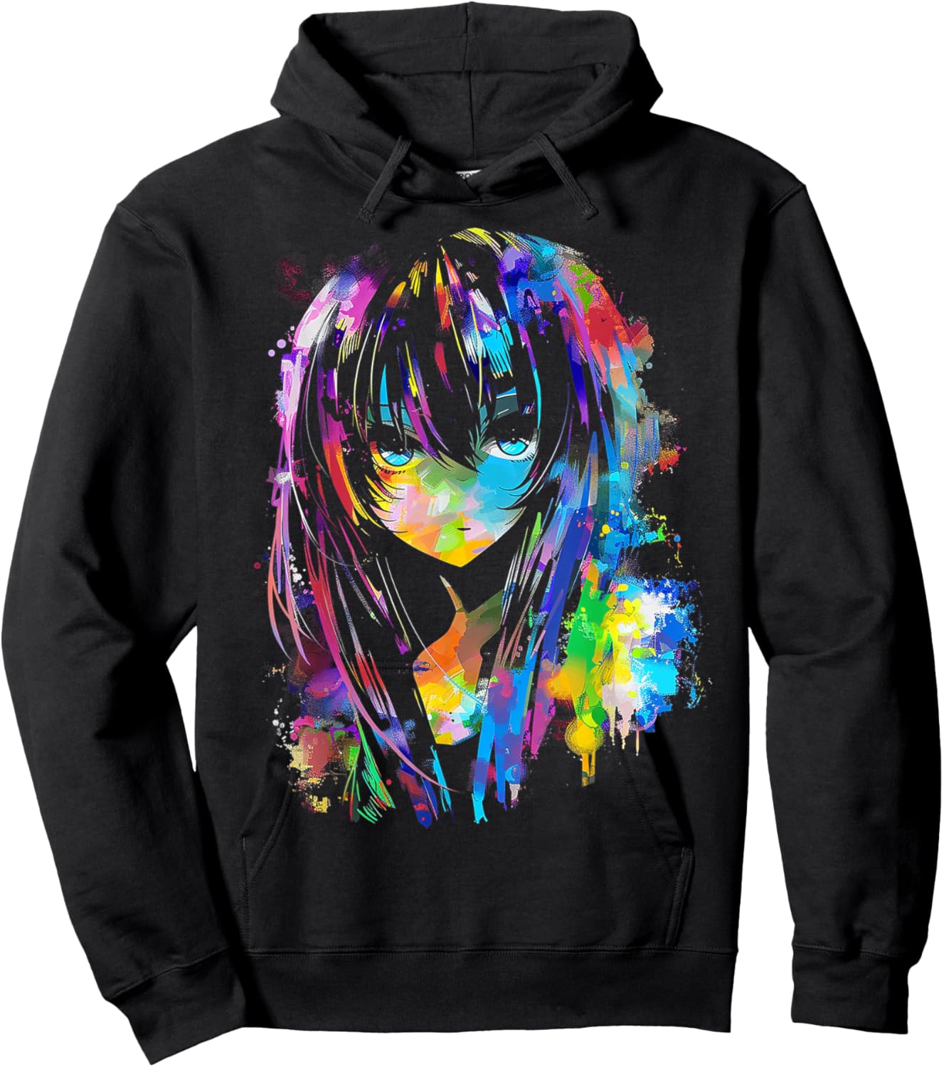 Anime Manga Graphic Colorful Art Anime Hoodie - Hoodie | Black