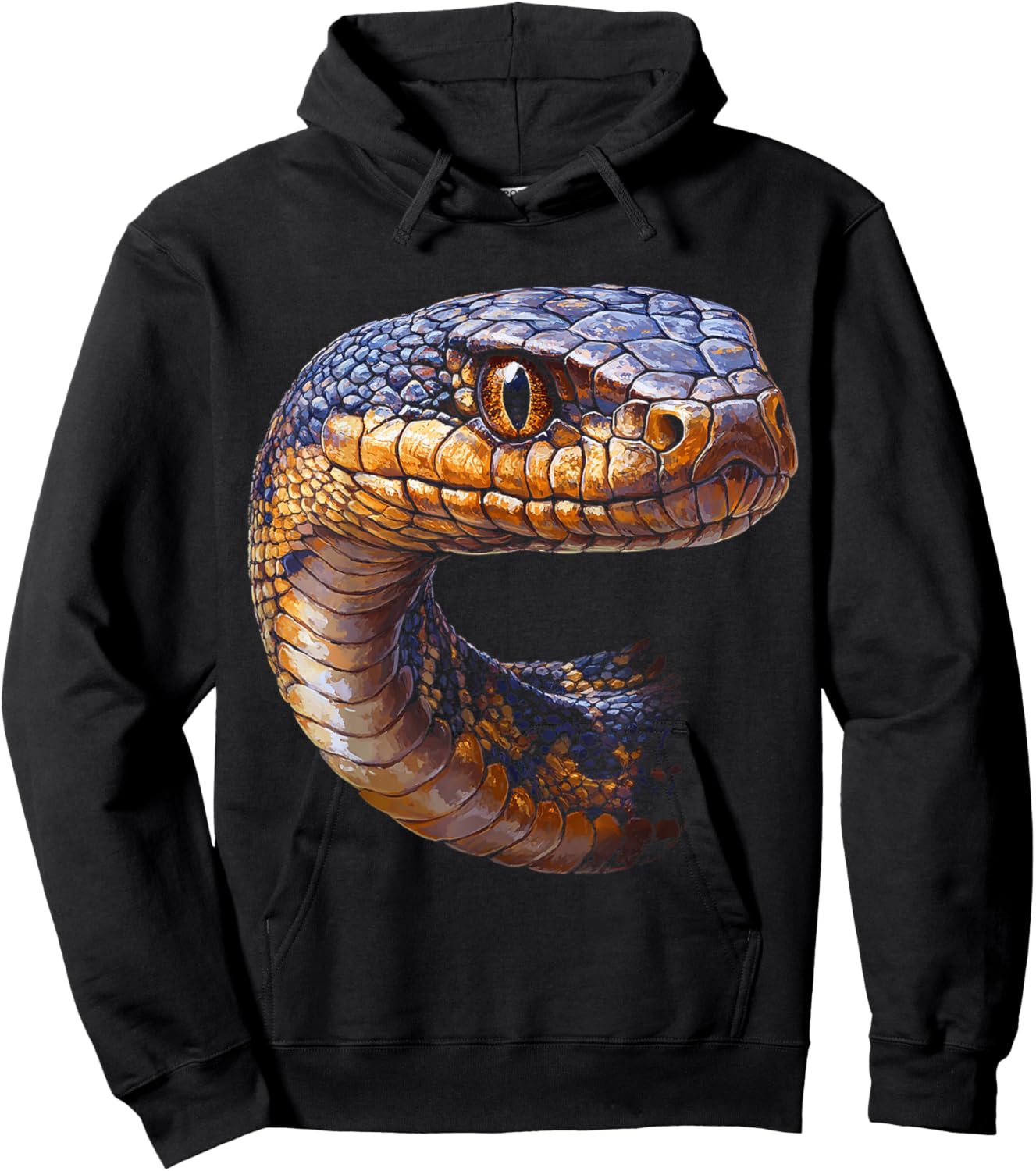 Snake Animal Motif Illustration Snake Hoodie - Hoodie | Black