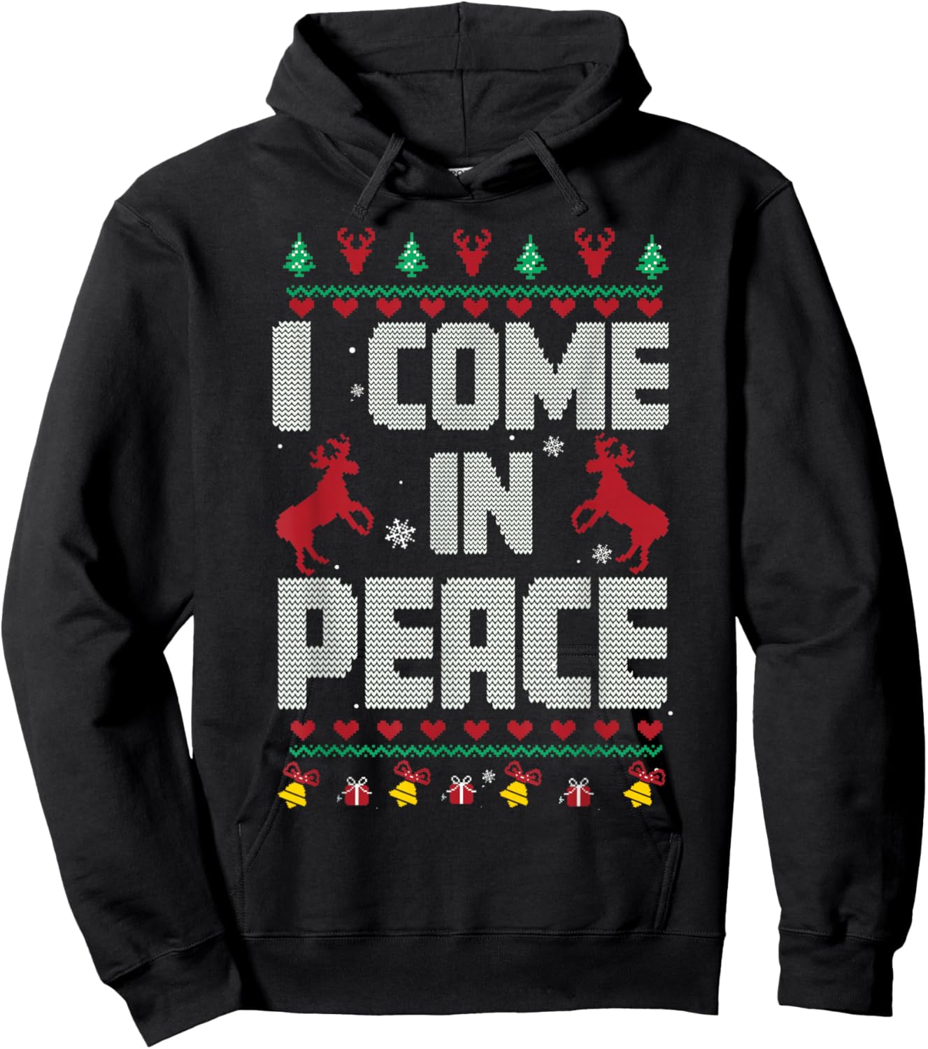 I Come In Peace - I'm Peace Xmas Matching Couples Christmas Hoodie - Hoodie | Black