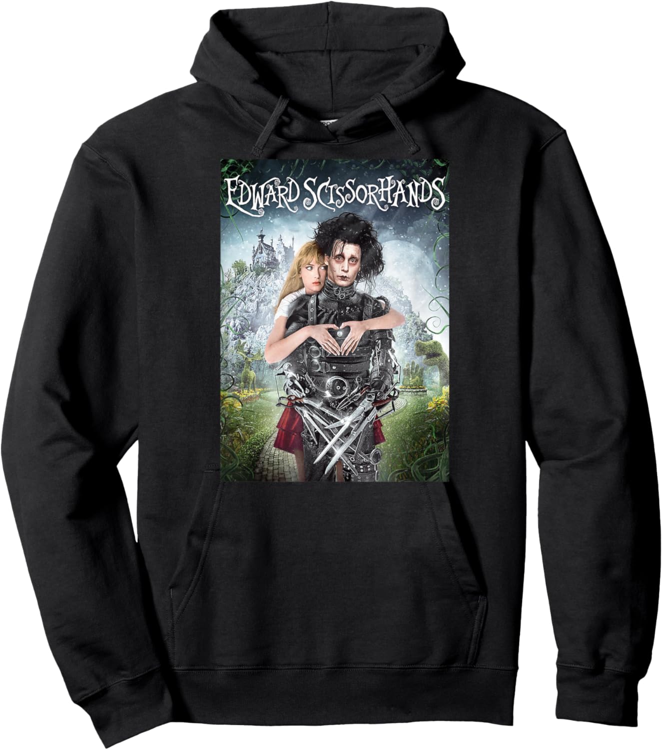 Tim Burton's Edward Scissorhands Edward and Kim Movie Poster Hoodie - Hoodie | Black