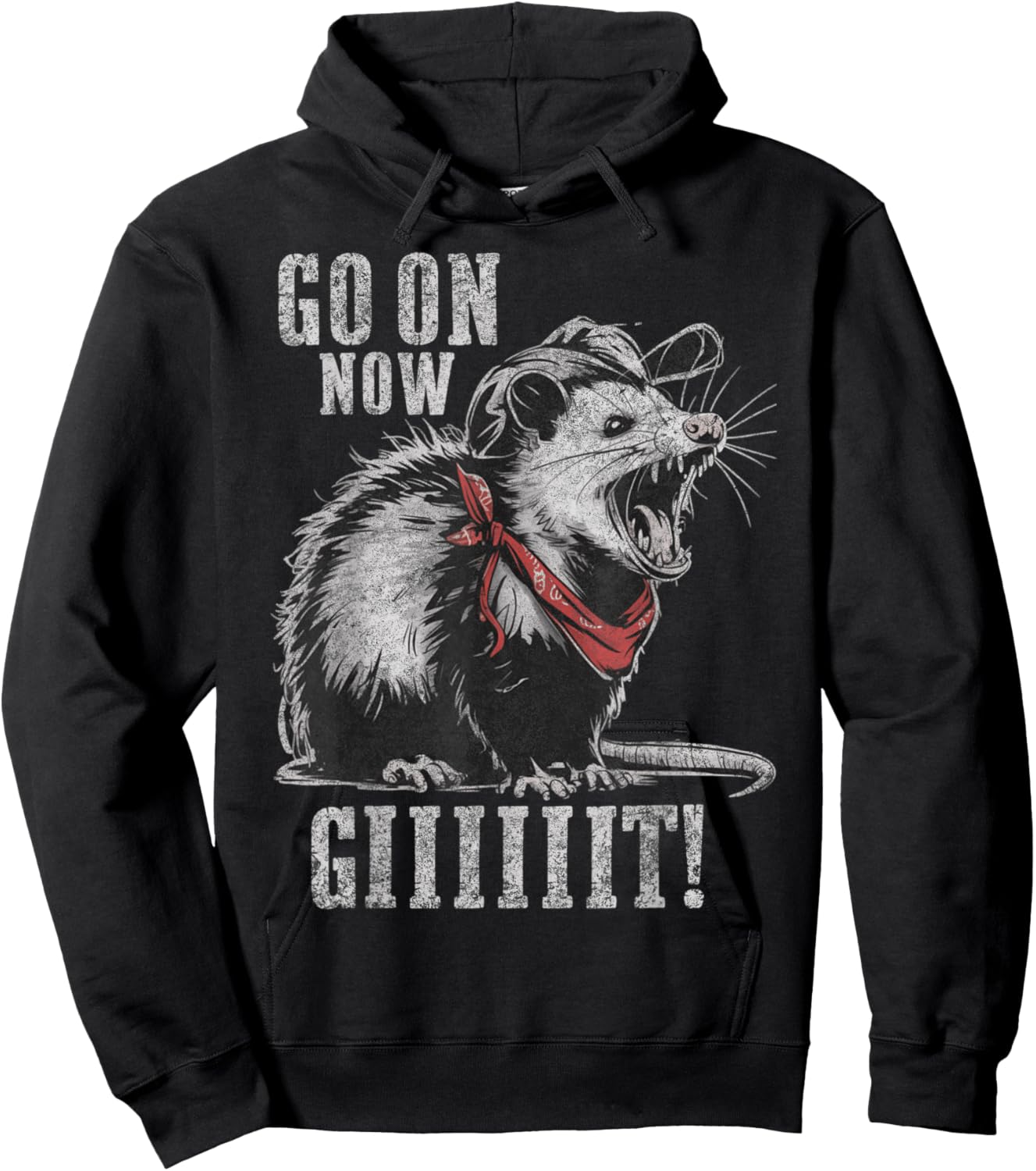 Go On Now Git Western Vintage Cowboy Opossum Hoodie - Hoodie | Black