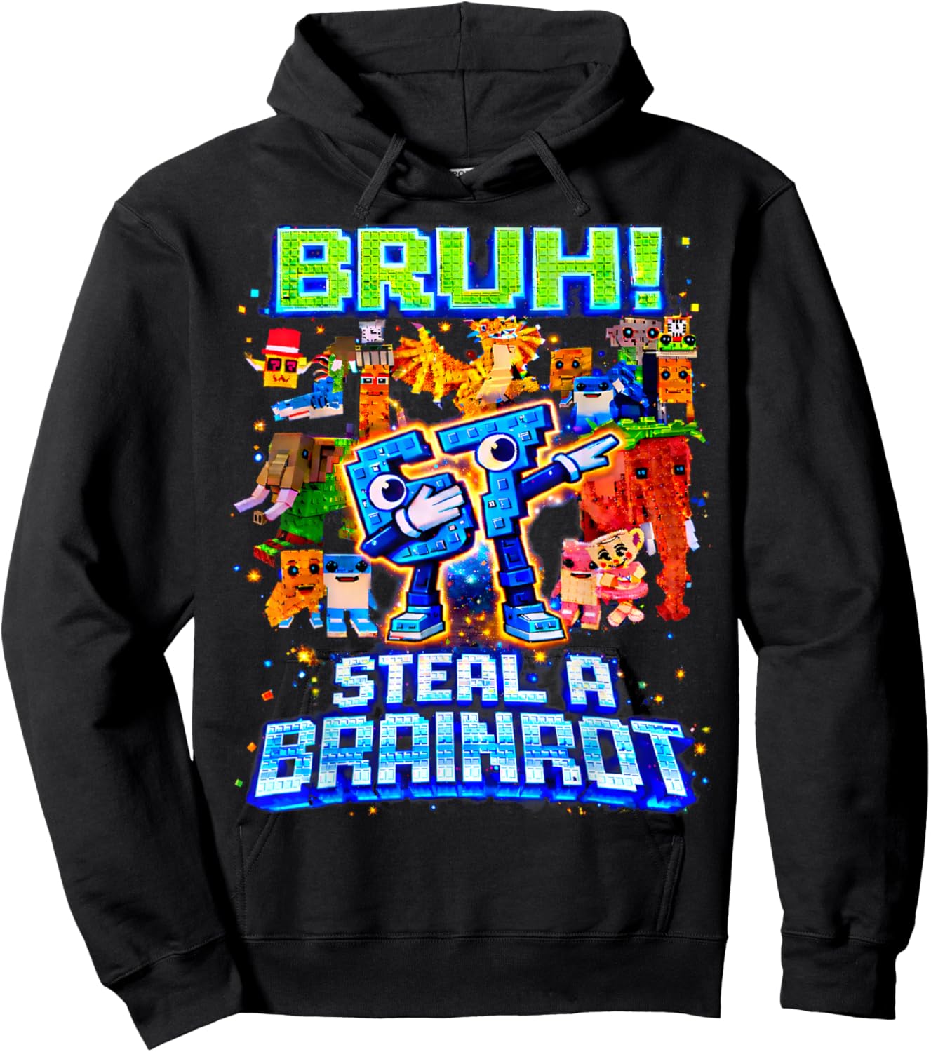 Bruh 67 Steal A Brainrot Funny Gifts for Boys Kids Youth Hoodie - Hoodie | Black