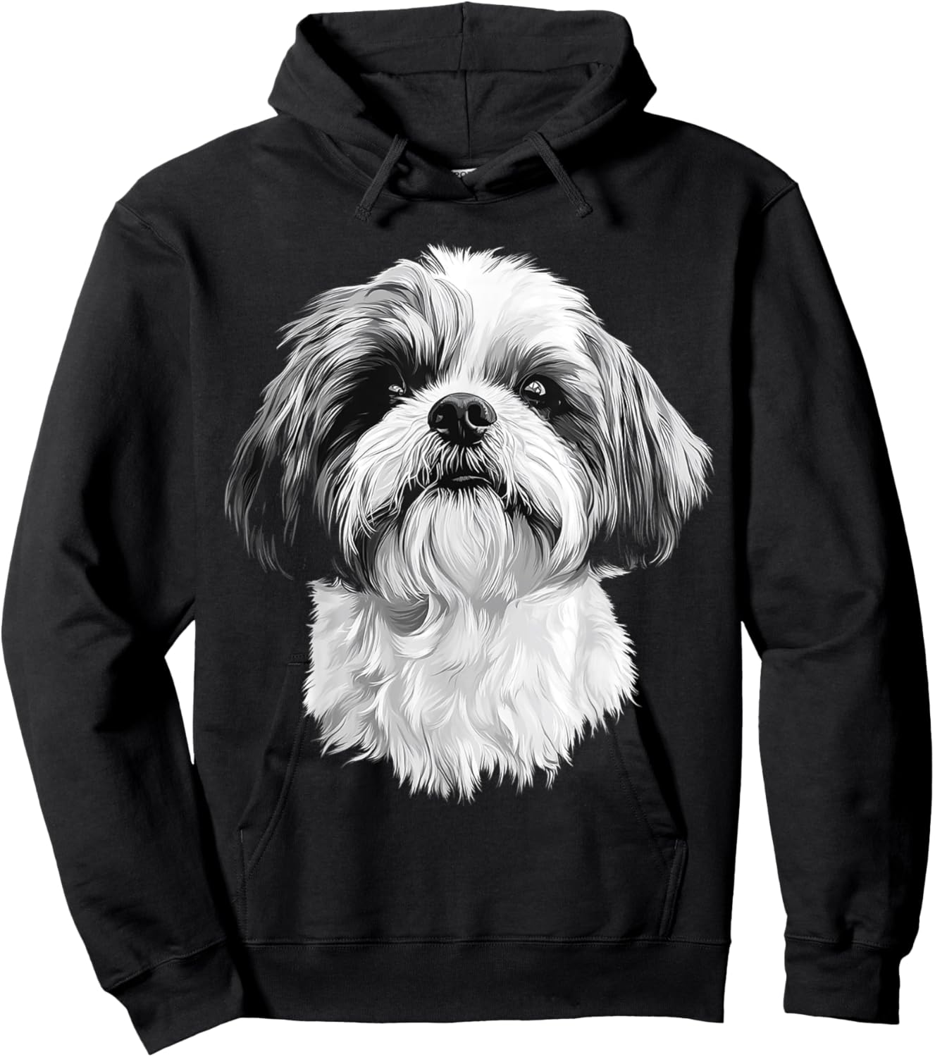 Shih Tzu Dog Motif Pet Artwork Shih Tzu Hoodie - Hoodie | Black