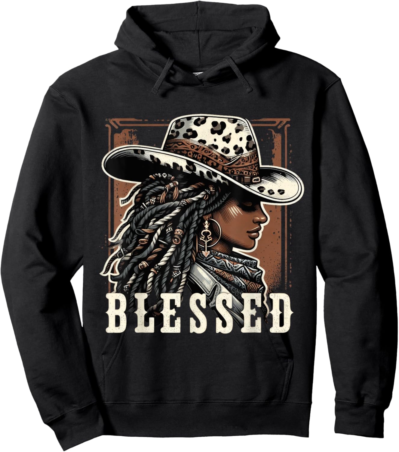 Vintage Black Western Cowgirl African Christian Cowgirl Hoodie - Hoodie | Black
