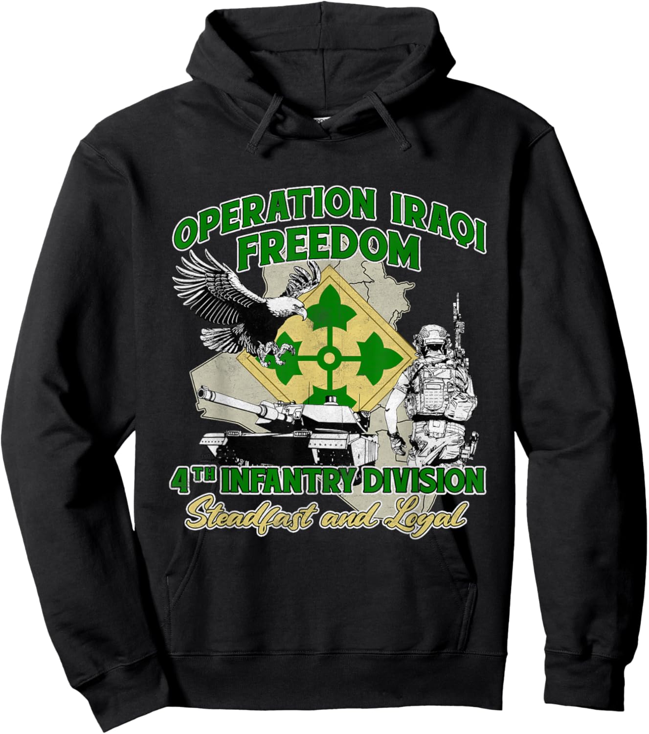 4th Infantry Division - Operation Iraqi Freedom OIF Veteran Hoodie - Hoodie | Black