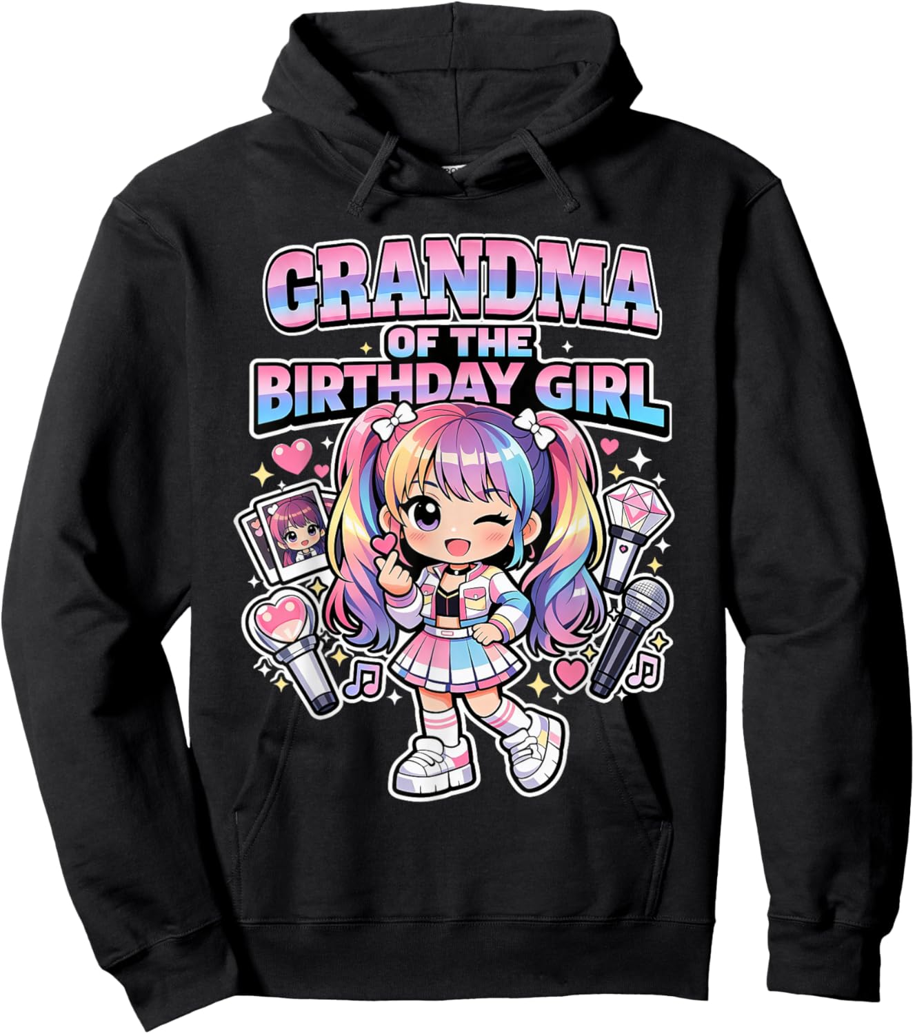 Grandma of Birthday Girl Korean Popular Music K-pop Lovers Hoodie - Hoodie | Black