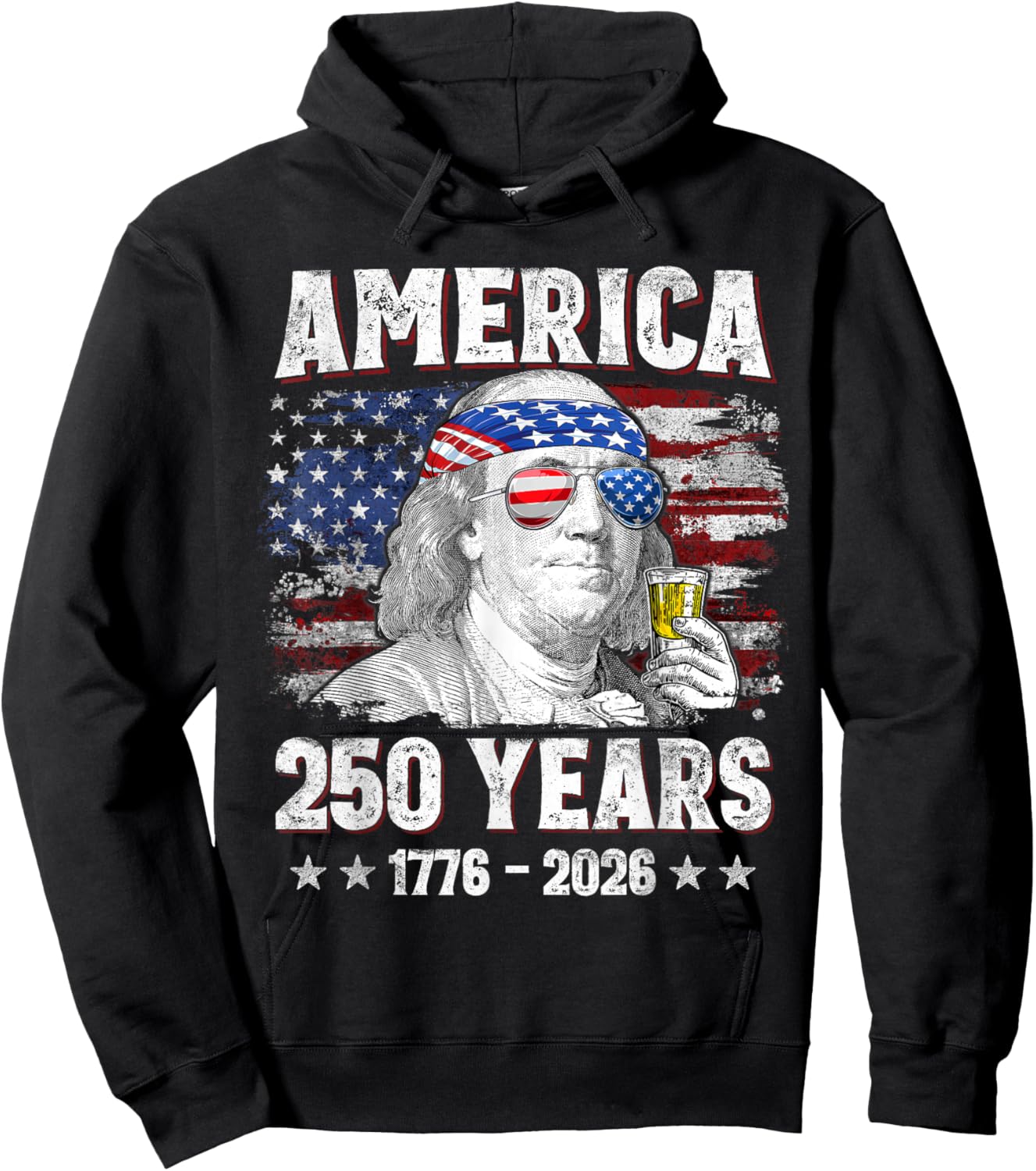 250 Years America 250th Anniversary USA Patriotic 4th July Hoodie - Hoodie | Black