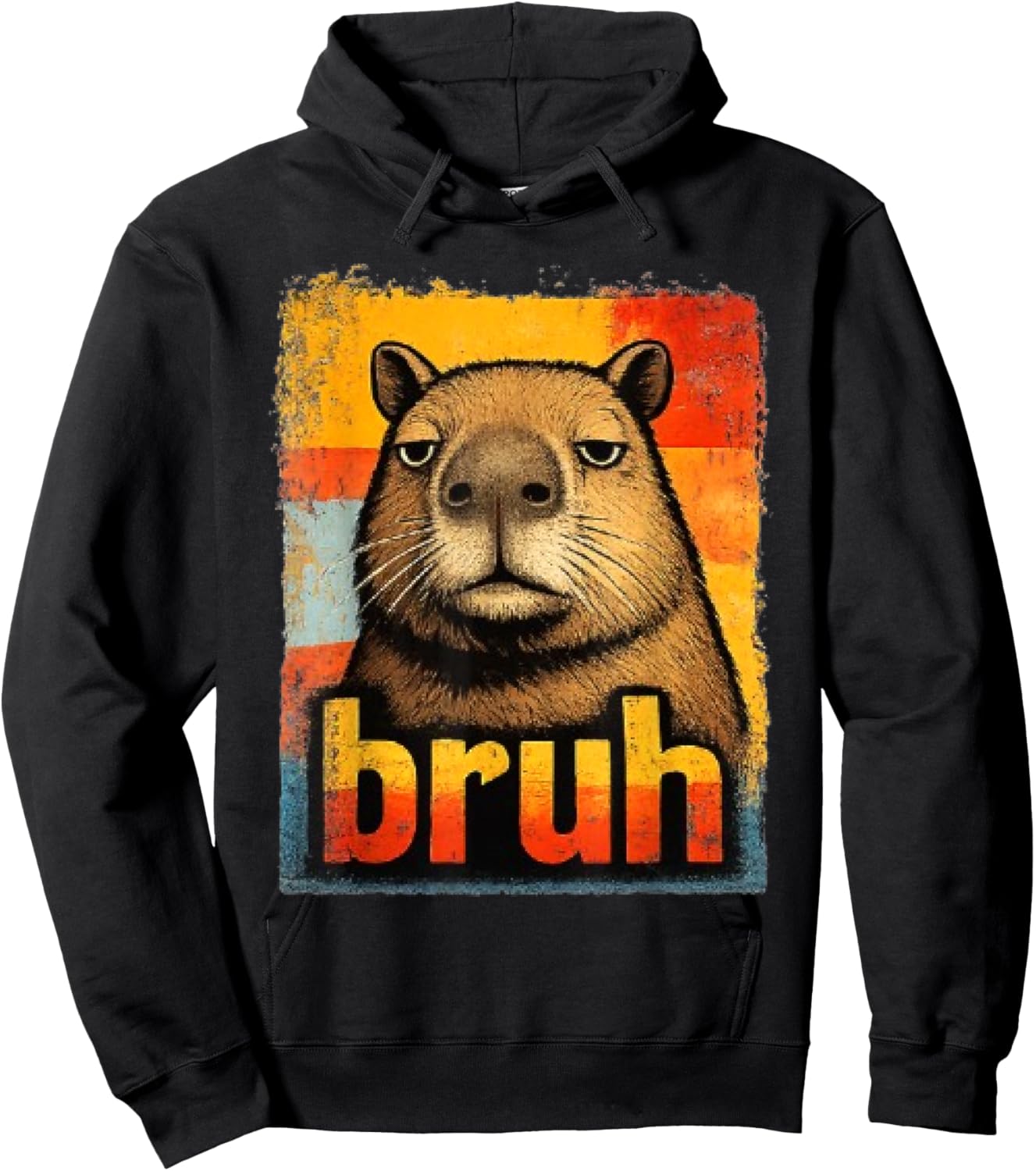 Funny Graphic Meme Capybara Bruh for Boys Girls Men Women Hoodie - Hoodie | Black