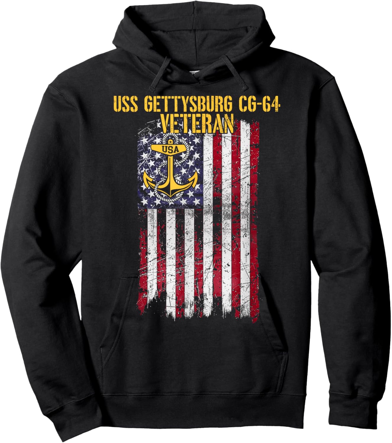 USS Gettysburg CG-64 Cruiser Veteran Hoodie - Hoodie | Black