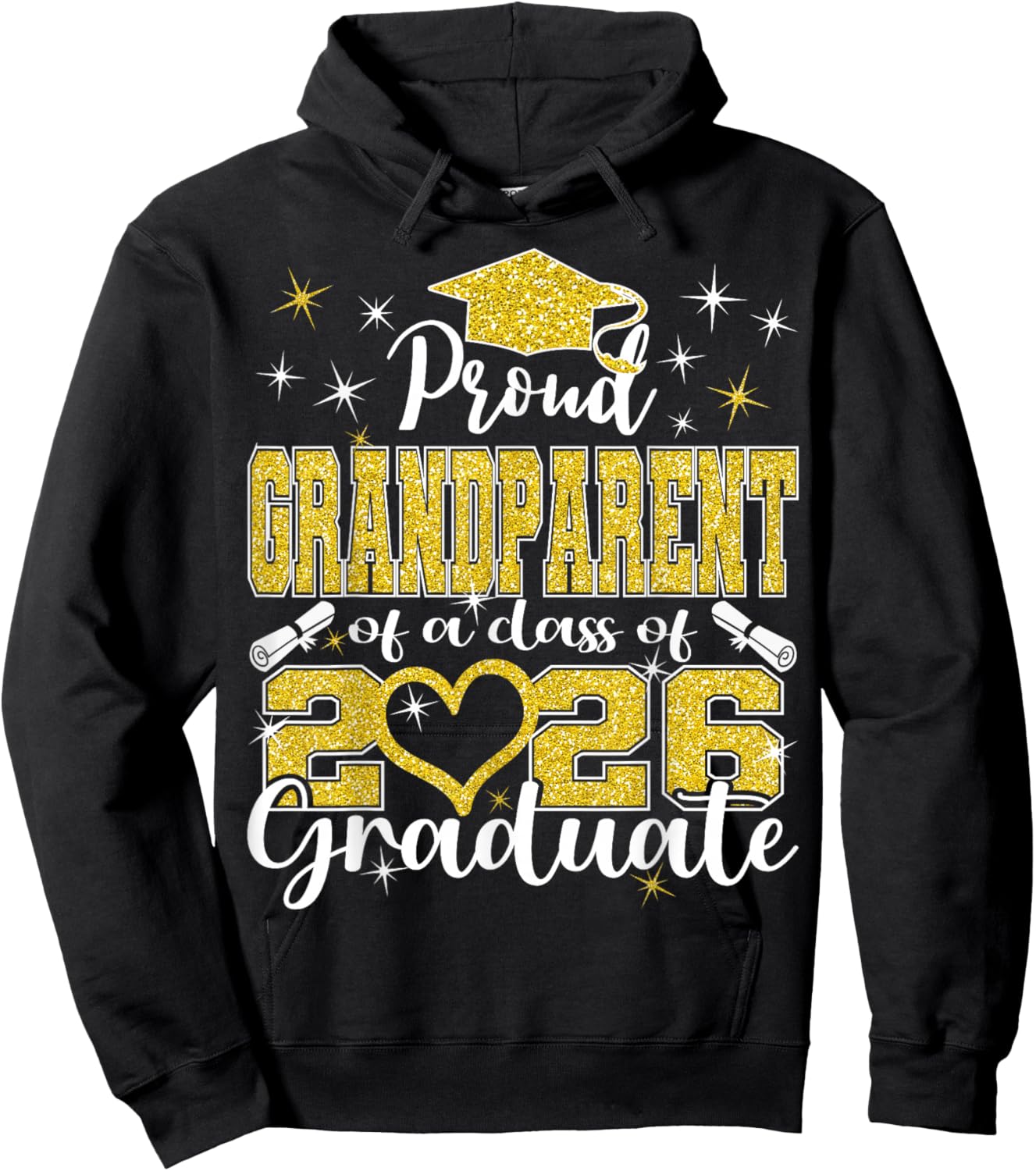 Super Proud Grandparent of 2026 Graduate Graduation Family Hoodie - Hoodie | Black