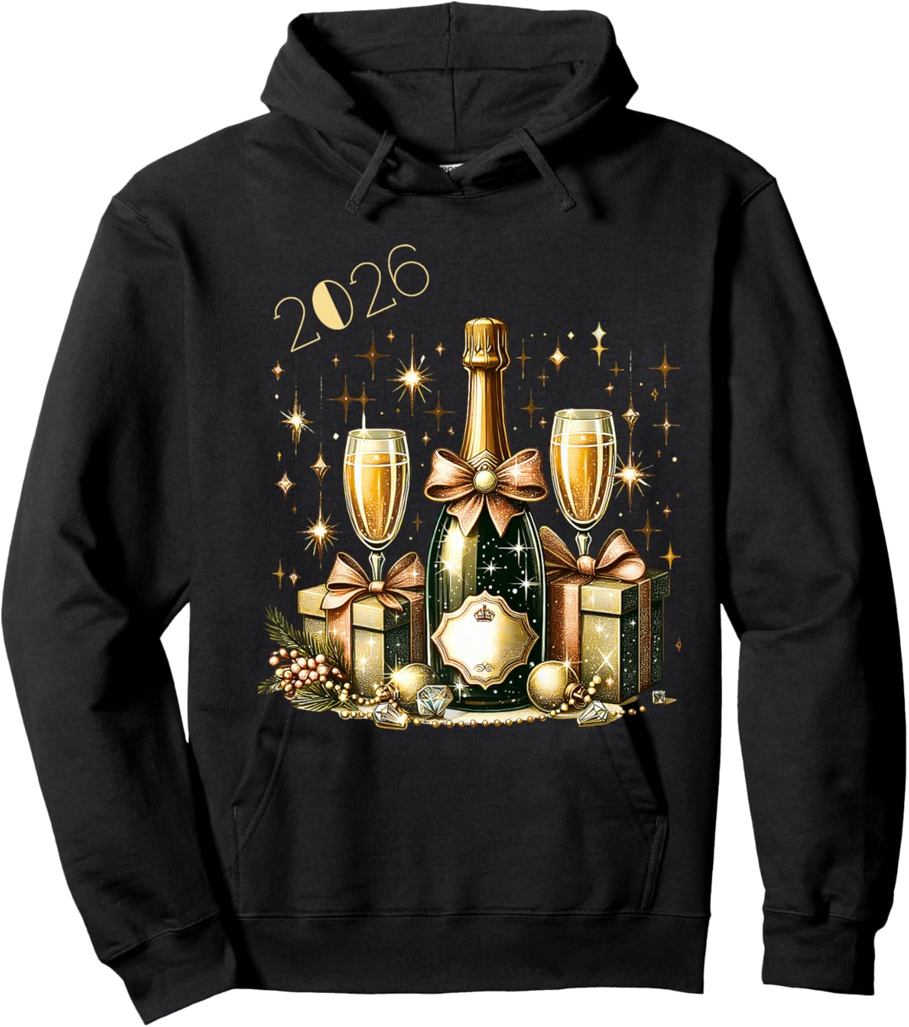 New Year Champagne Celebration 2026 Premium Hoodie - Hoodie | Black