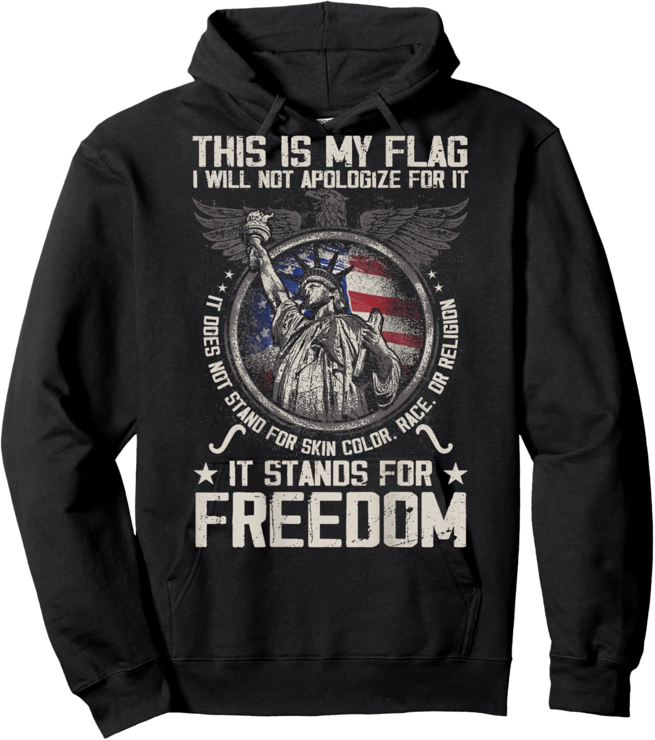 This is My Flag I Will Not Apologize for it (on Back) Hoodie - Hoodie | Black