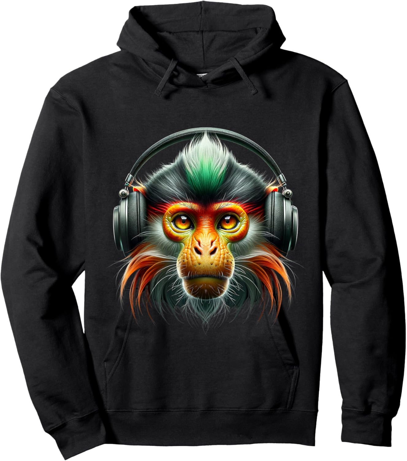 Red-shanked douc Shirt Monkey Portrait Wildlife Exotic Ape Hoodie - Hoodie | Black