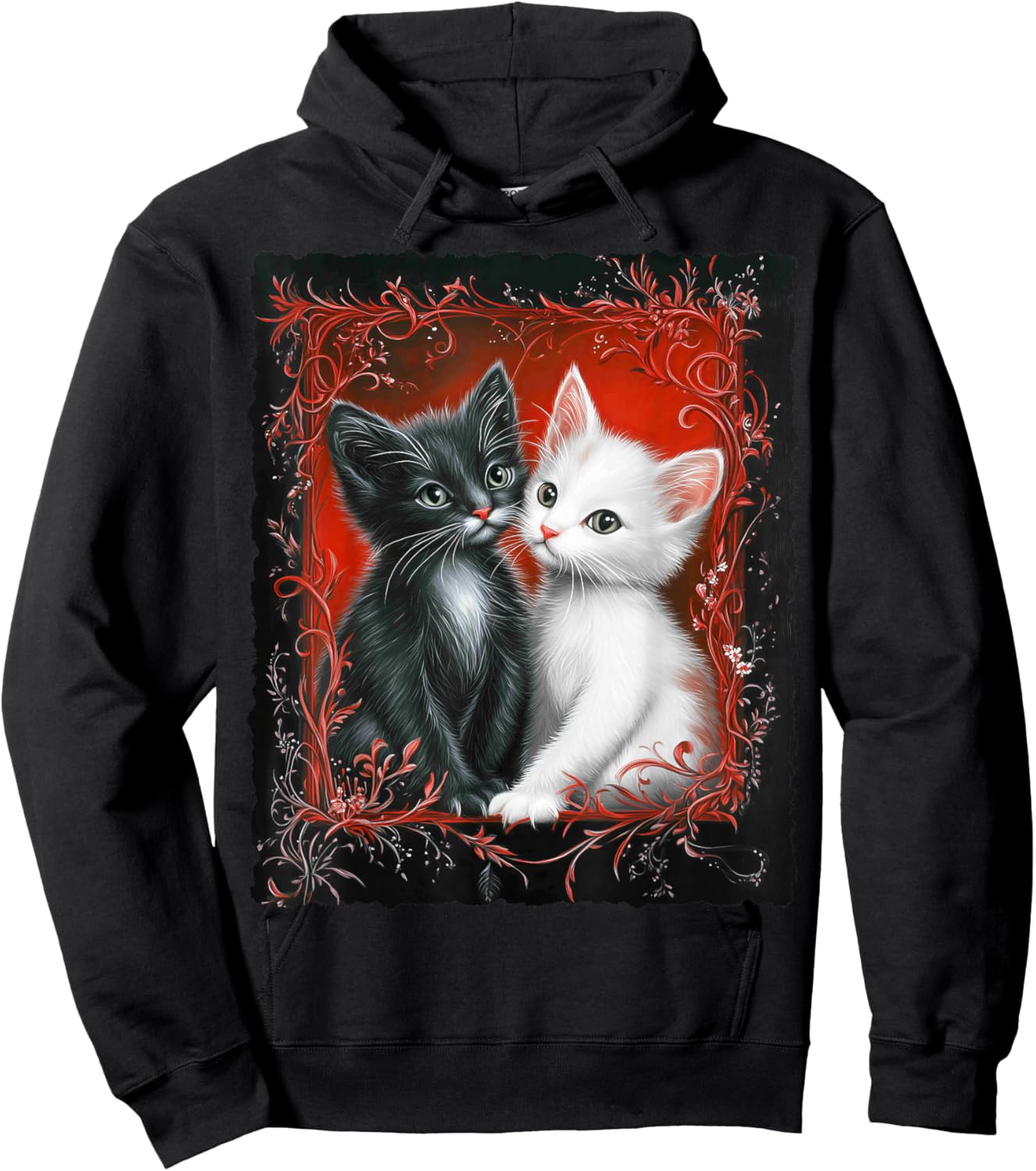 Cute Magical Cat Kitten Fantasy Art Design Hoodie - Hoodie | Black