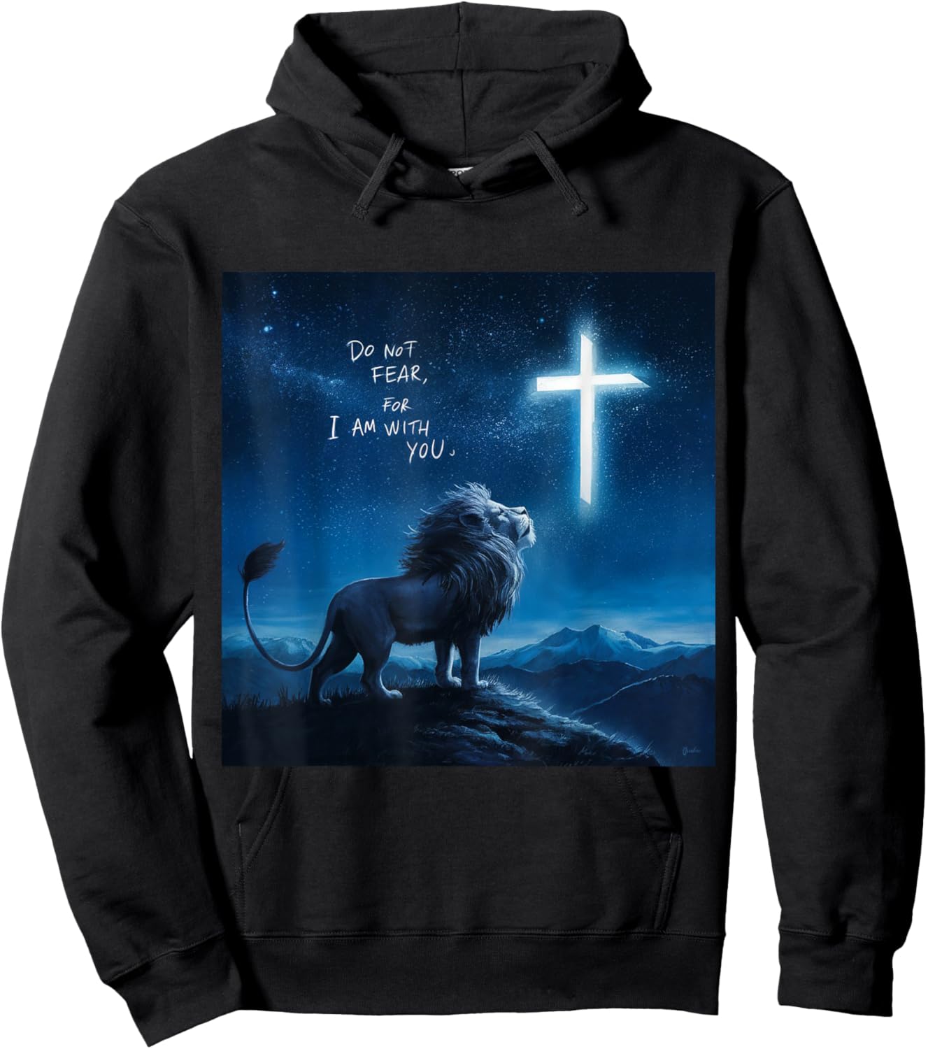 Christian Religious Bible Verse Sayings Lion Fear Scripture Hoodie - Hoodie | Black