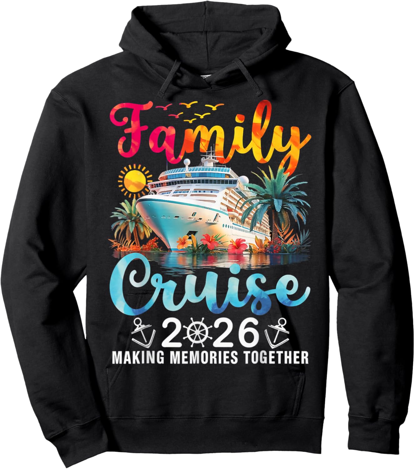 Family Cruise Squad 2026 Group Matching Summer Vacation Trip Hoodie - Hoodie | Black