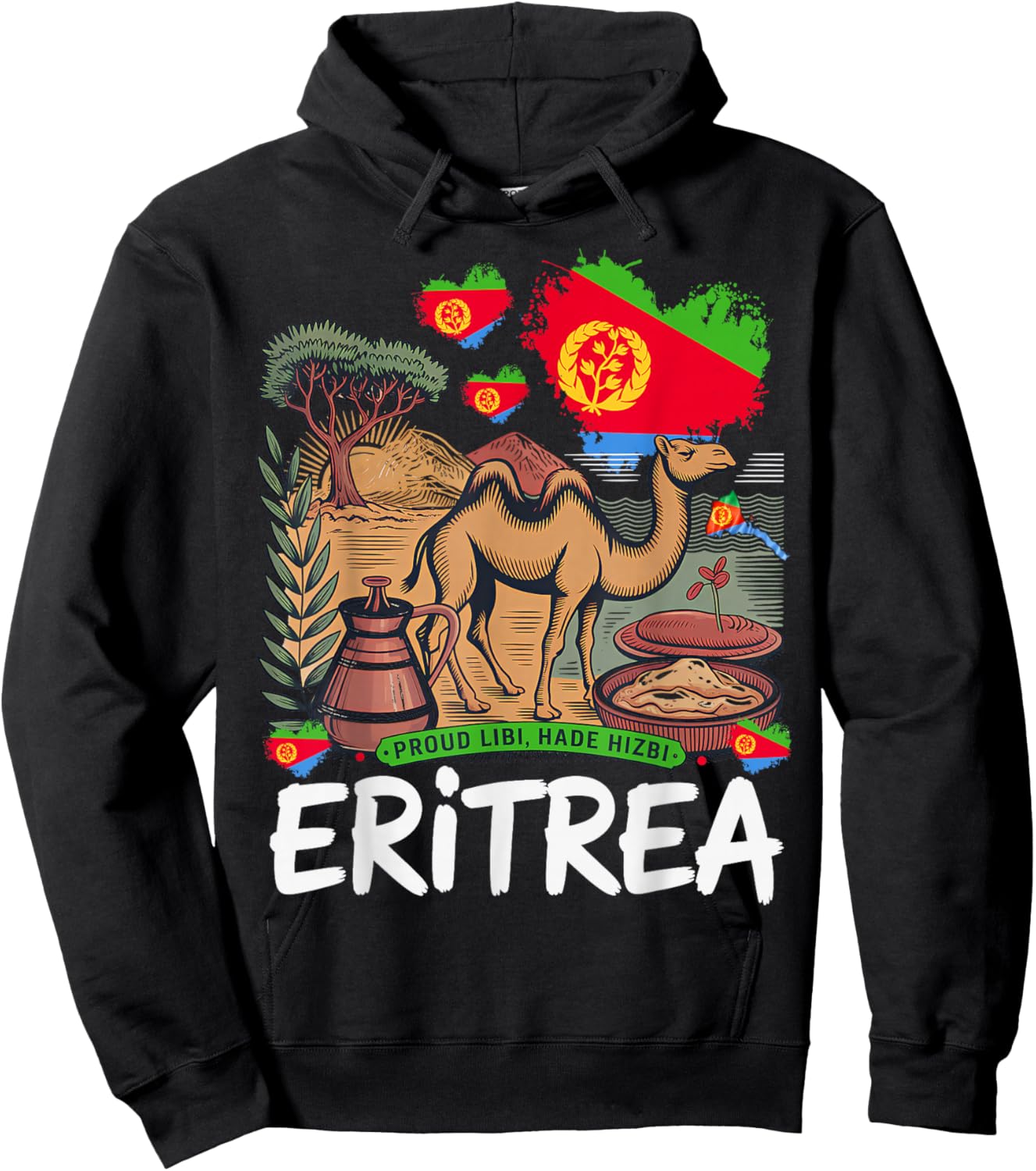 Eritrean Flag Outfit Idea & Eritrea Heritage Hoodie - Hoodie | Black