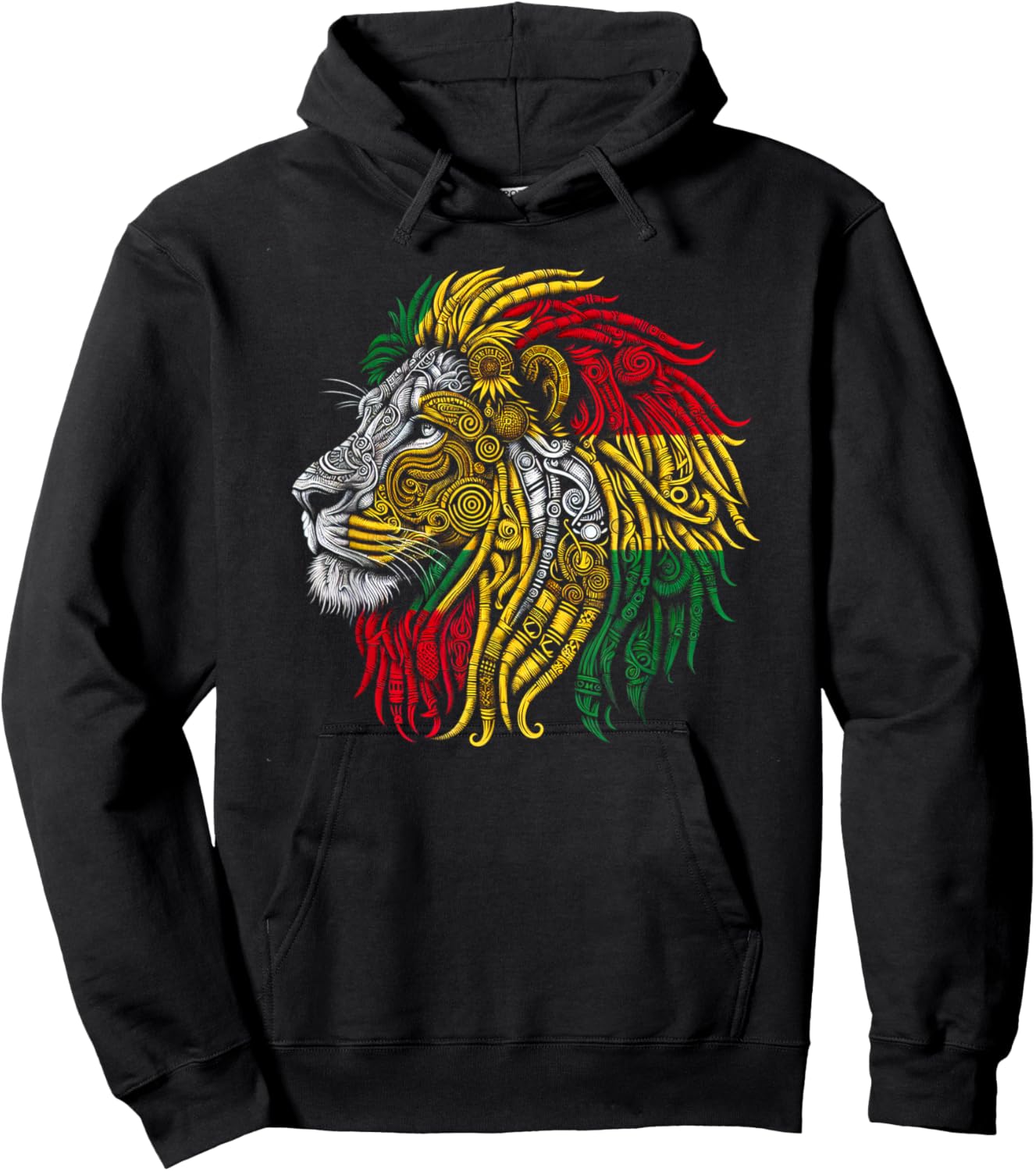 Heritage Rasta Lion Hoodie - Hoodie | Black
